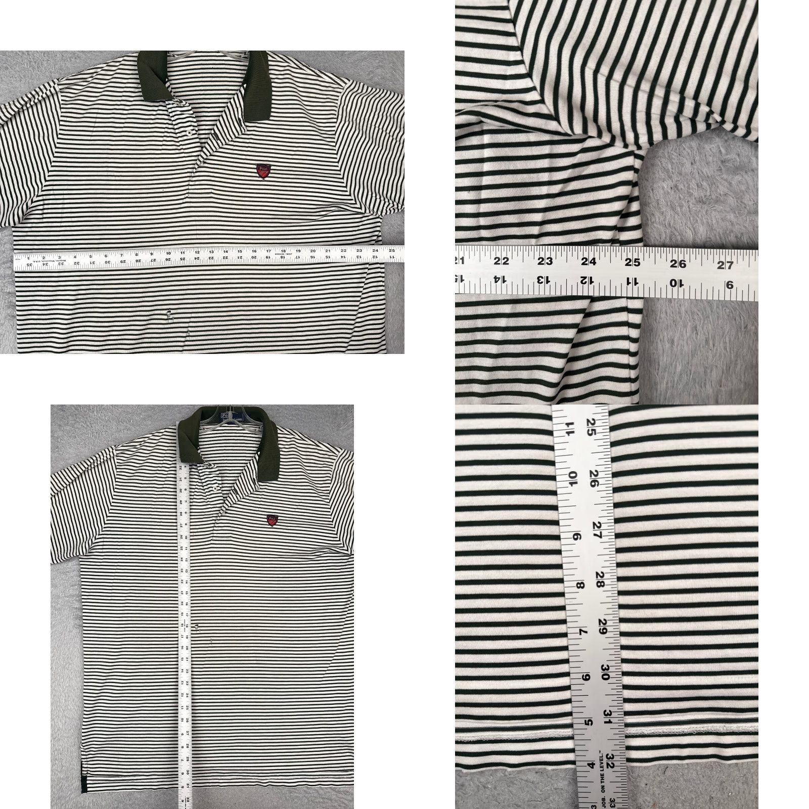 Ralph Lauren VINTAGE Ralph Lauren Polo Shirt Men XL Green White Stripe Seminole Golf READ Size US XL / EU 56 / 4 - 8 Thumbnail