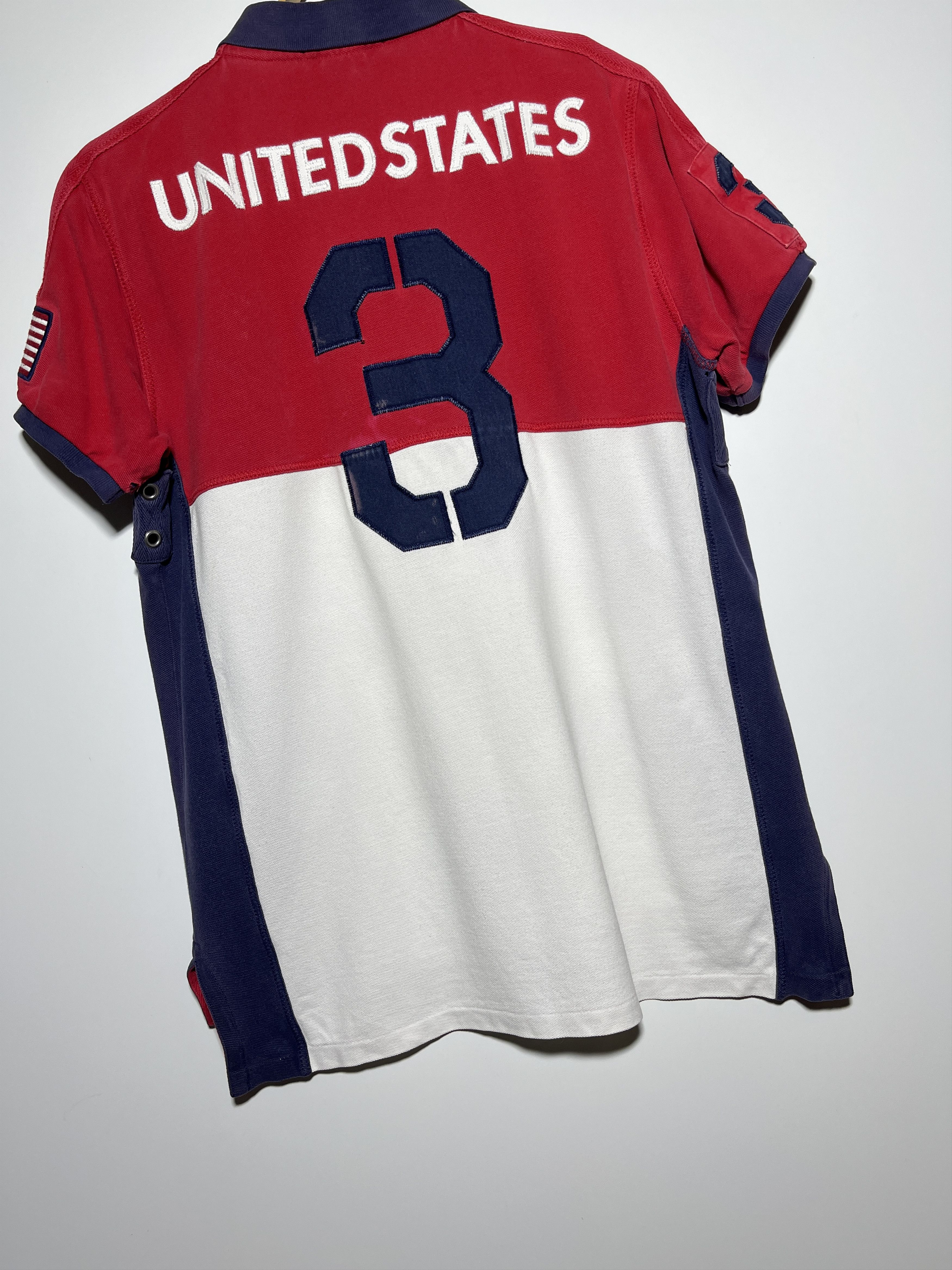 Polo Ralph Lauren Distressed Polo Ralph Lauren #3 United States Team Shirt Size US L / EU 52-54 / 3 - 6 Thumbnail