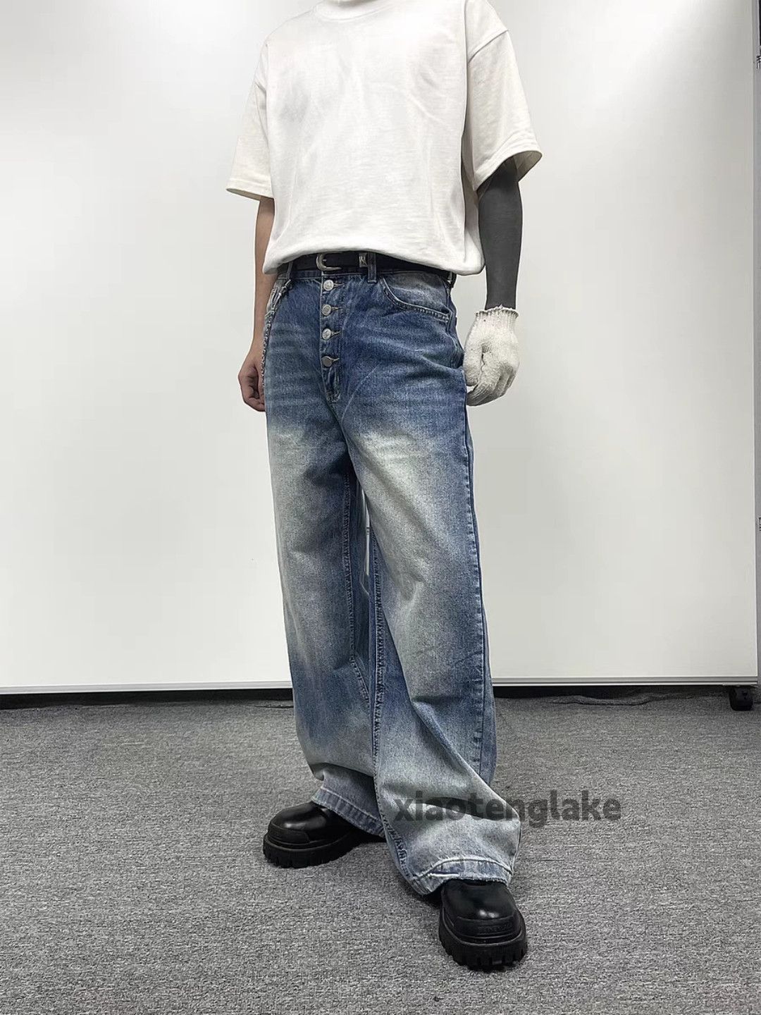 Jean × Vintage washed faded cleanfit yuppie loose baggy jeans Size US 30 / EU 46 - 1 Thumbnail
