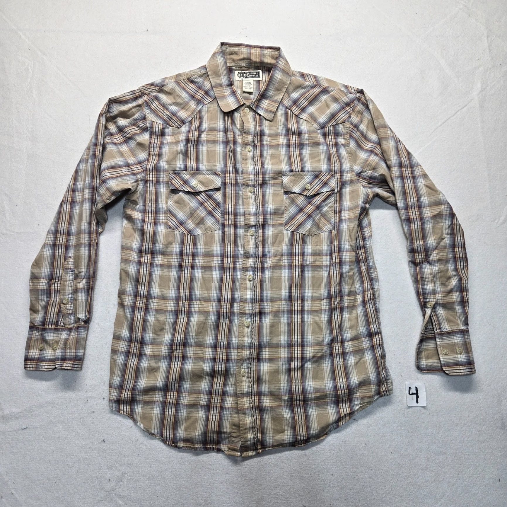 Route 66 VINTAGE Route 66 Brown Plaid Western Button-Up Shirt Adults Large Long Sleeve Casual Outdoor Size US L / EU 52-54 / 3 - 2 Thumbnail