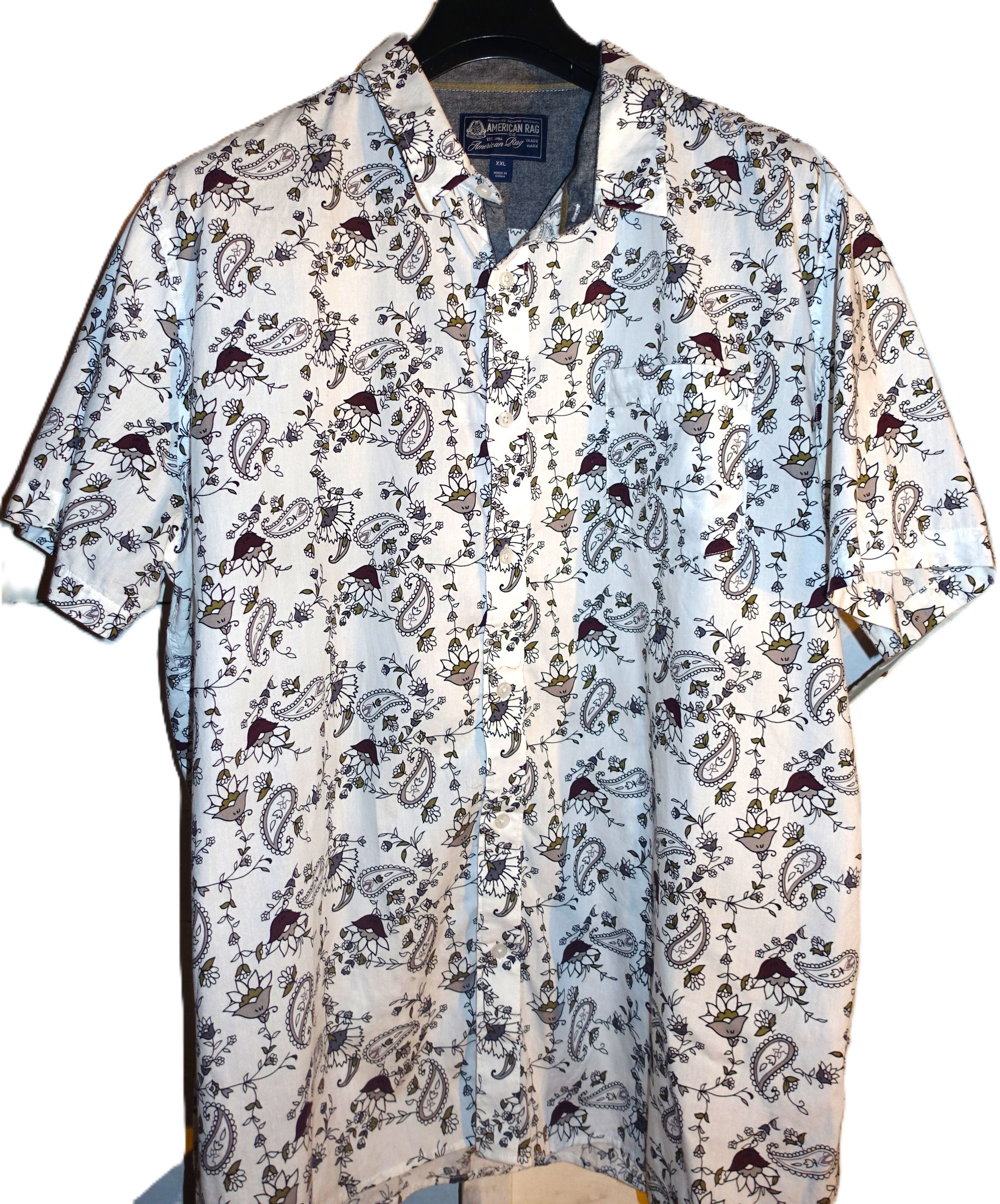 American Rag American Rag White Gray Burgundy Paisley Shirt XXL Size US XXL / EU 58 / 5 - 3 Thumbnail