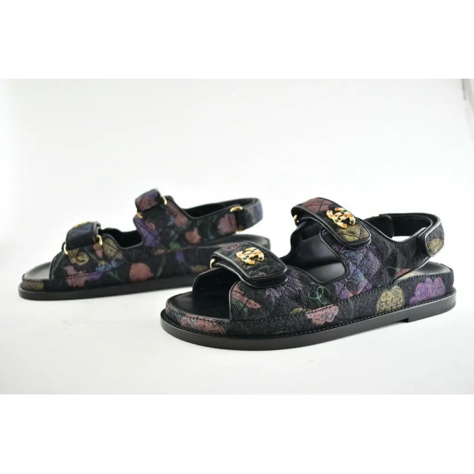 Chanel Chanel 21A Black Denim Graffiti CC Logo Mule Slide Strap Size US 6.5 / IT 36.5 - 10 Thumbnail