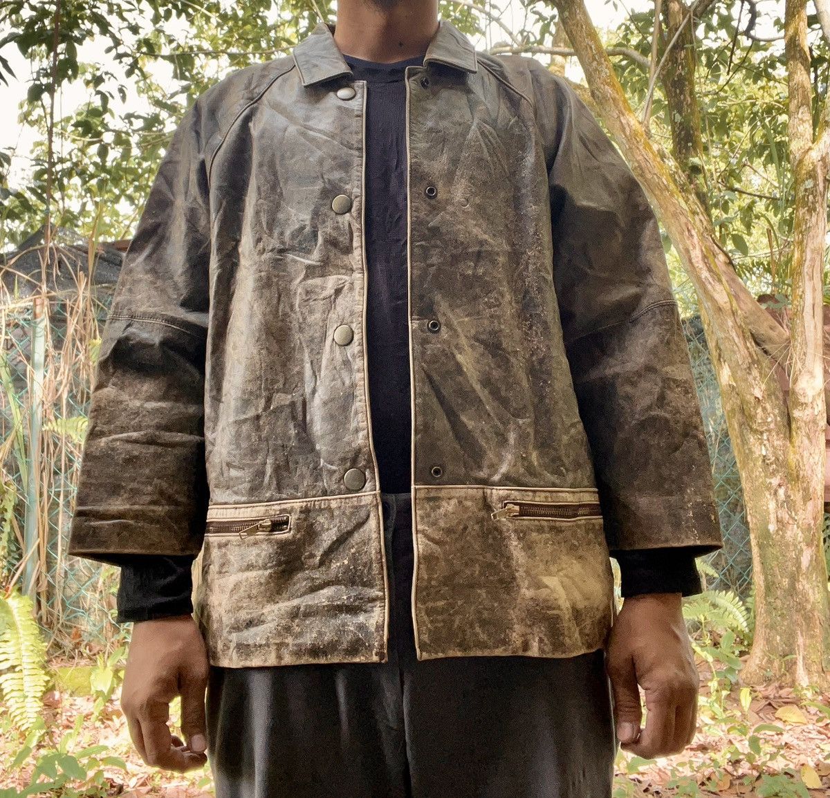 Japanese Brand Leather jacket kimono loose cut style Size US L / EU 52-54 / 3 - 1 Thumbnail