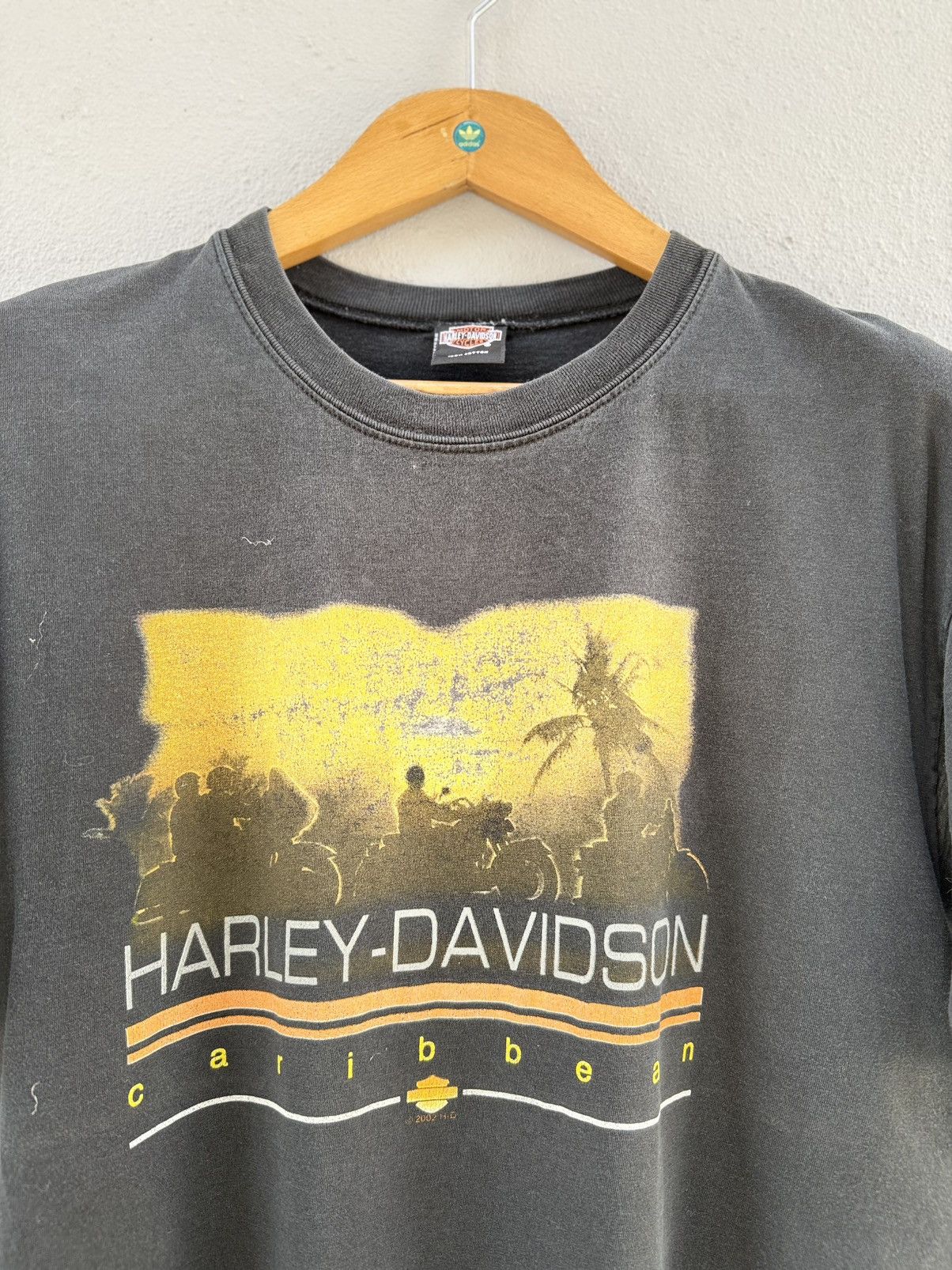 Harley Davidson Thrashed Vintage Harley Davidson Caribbean Faded Grunge Tee Size US L / EU 52-54 / 3 - 3 Thumbnail