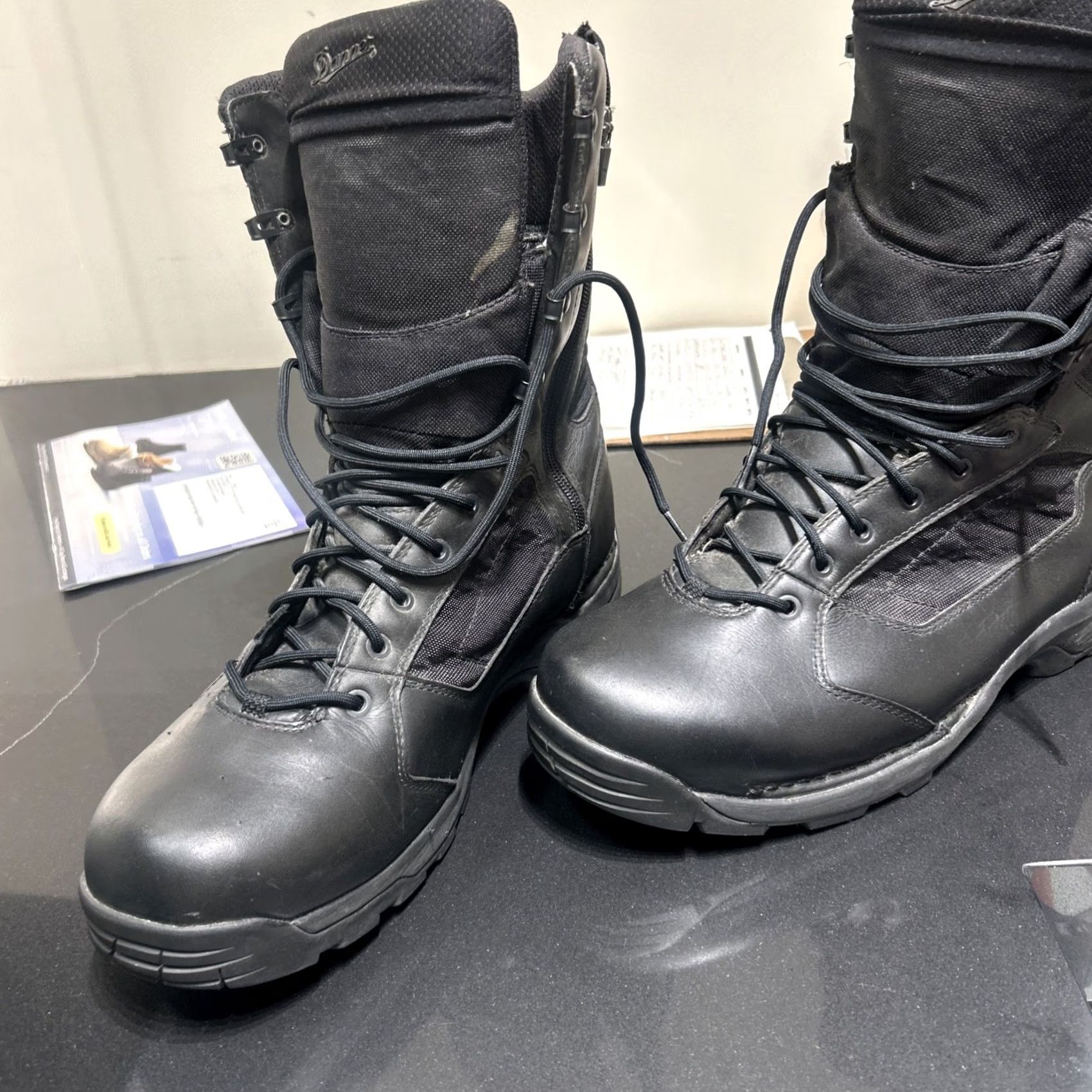 Danner Danner Striker Gore Tex Boots Leather Black 15 US Men Footwear Combat Lace Zipper Upper Leather Gore Tex Outsole Leather Size US 15 / EU 48 - 2 Thumbnail