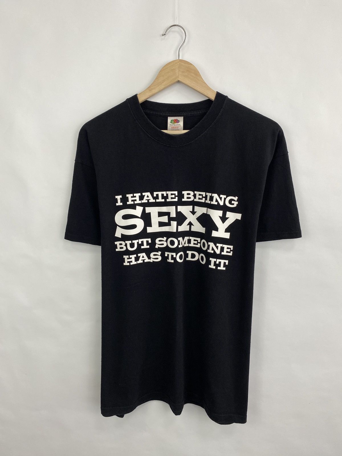 Fruit Of The Loom 🥵 Vintage 90 I Hate Being Sexy But Someone Has to do It Y2K Size US XL / EU 56 / 4 - 3 Thumbnail