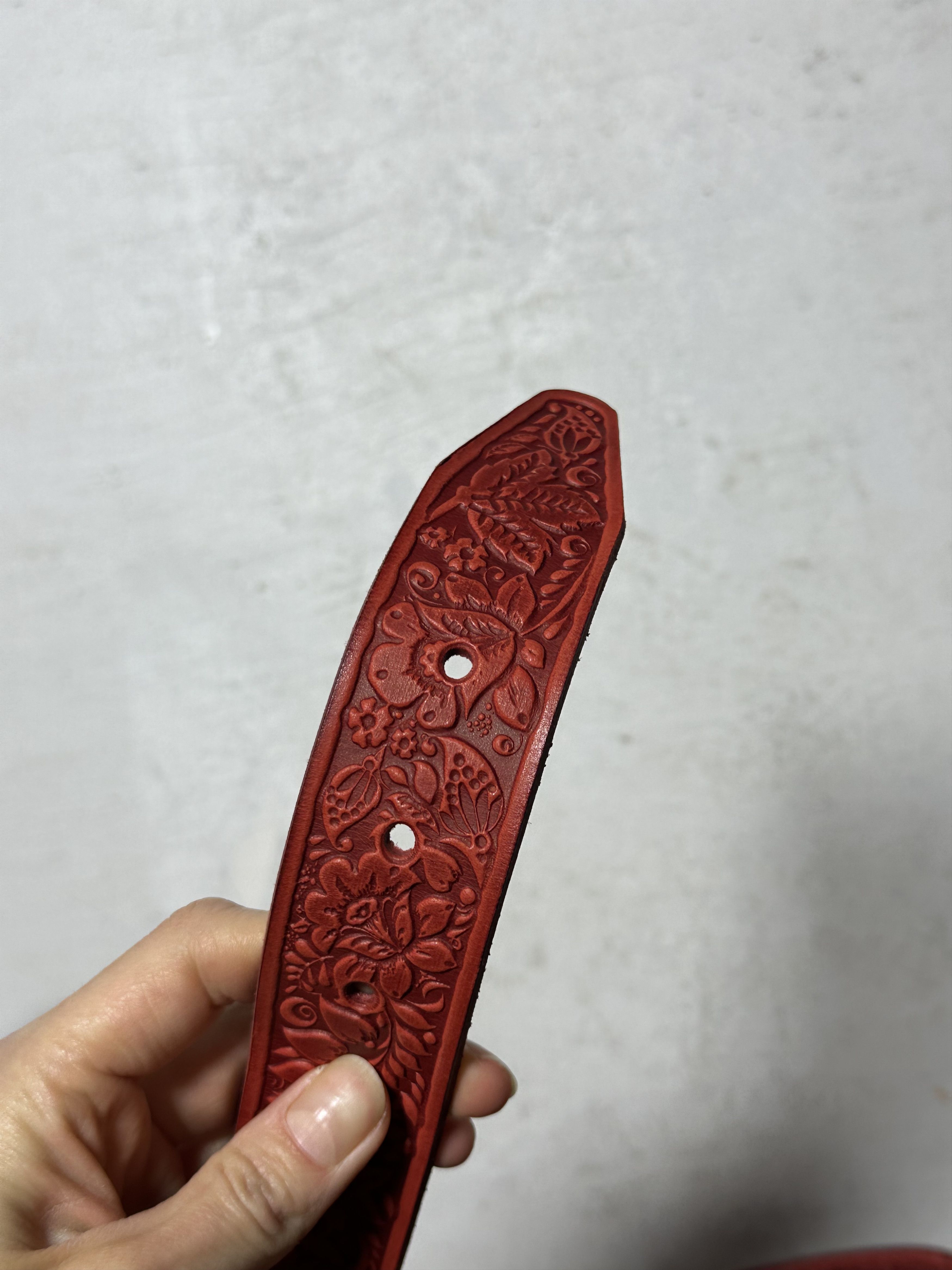 Saddleback Leather Leather Stamped Boho Belt Size ONE SIZE - 8 Thumbnail