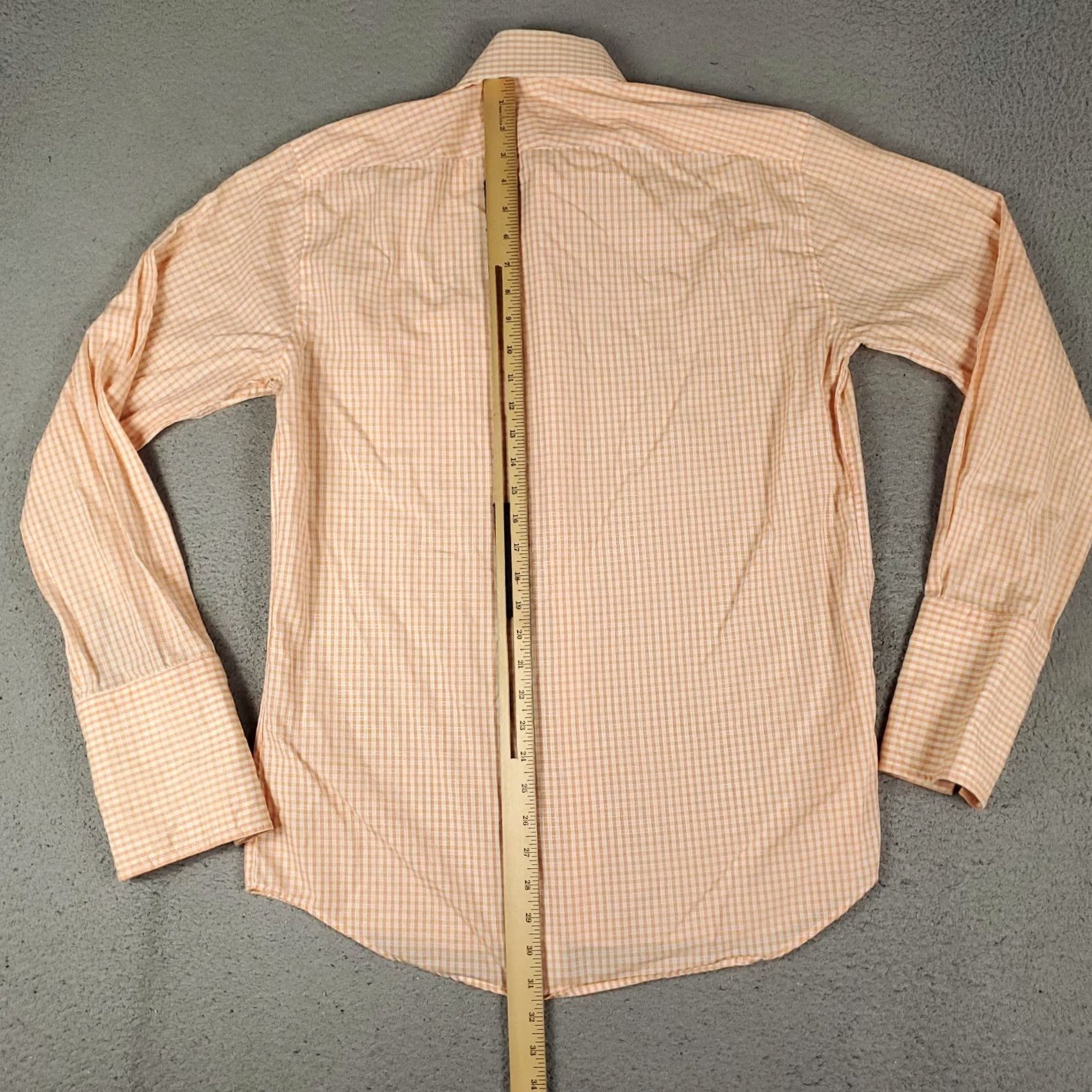 Paul Smith Paul Smith Shirt Mens 15.5 Orange Check Dress Button Collar Cuff Vintage: No Men’s Regular Long Sleeve Size 42R - 5 Thumbnail
