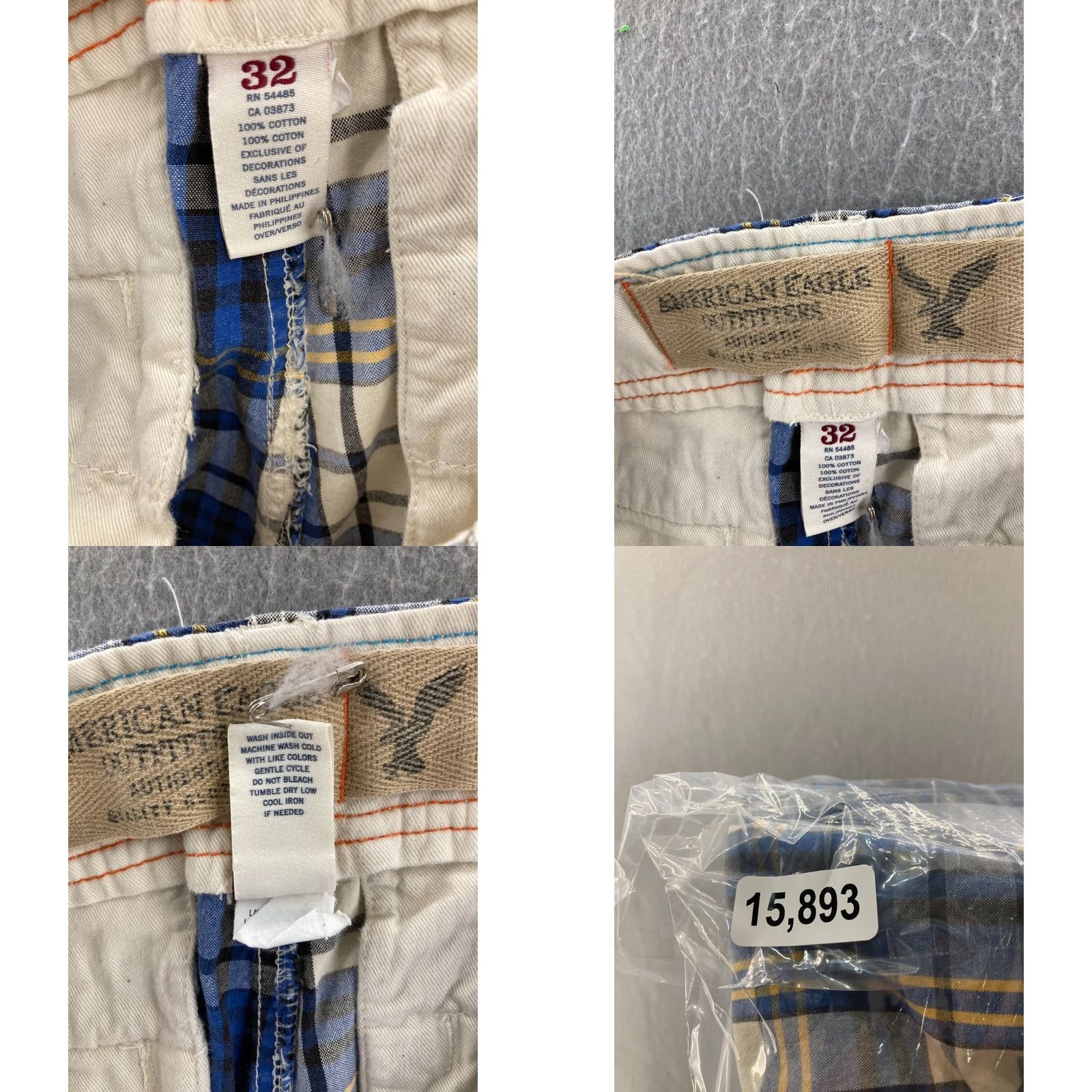 American Eagle Outfitters American Eagle Outfitters Shorts Mens 32 Navy Blue White Plaid Chino Longer Size US 32 / EU 48 - 8 Thumbnail