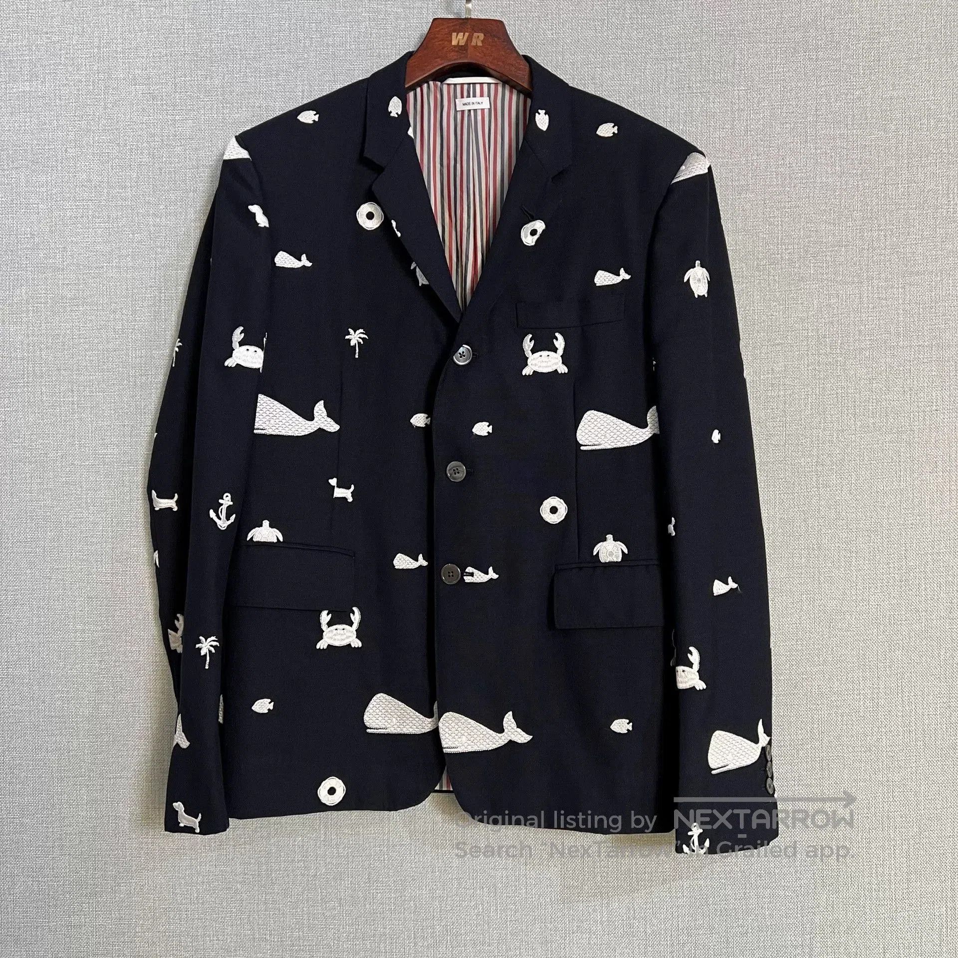 Thom Browne Thom Browne Whale Embroidery Suit Jacket. Size US XL / EU 56 / 4 - 1 Thumbnail