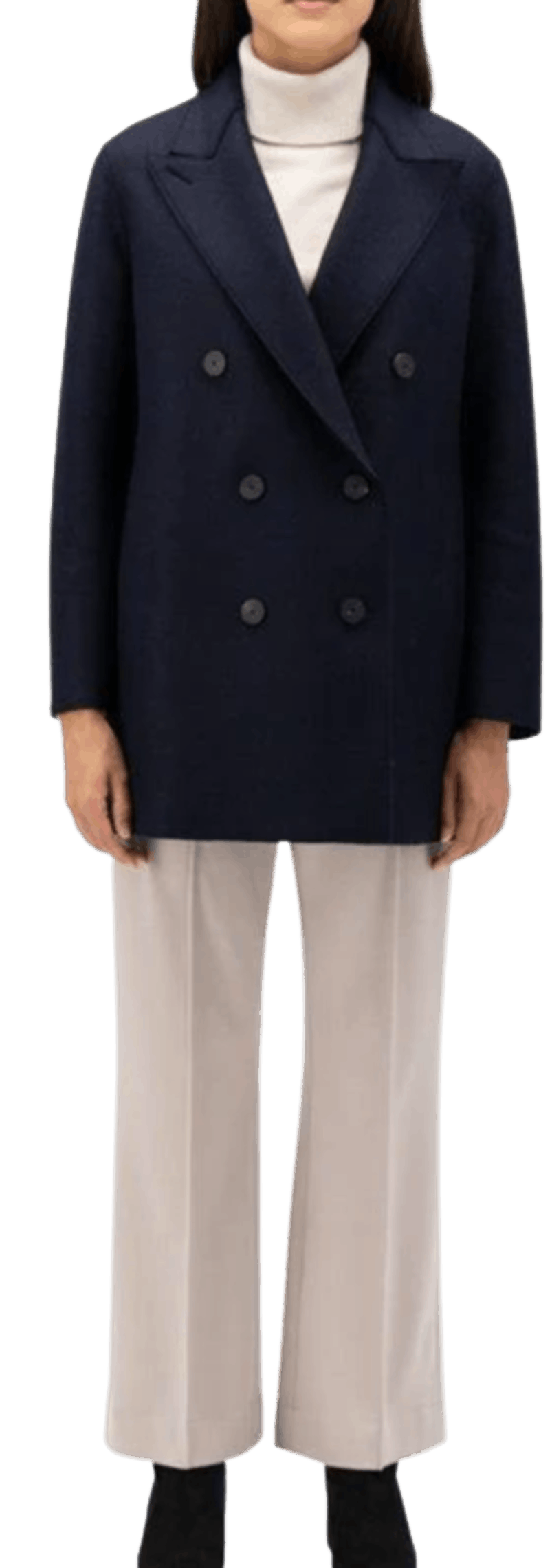Harris Wharf London o1s22i1n1024 Double-Breasted Cashmere Coat in Blue Size M / US 6-8 / IT 42-44 - 1 Thumbnail
