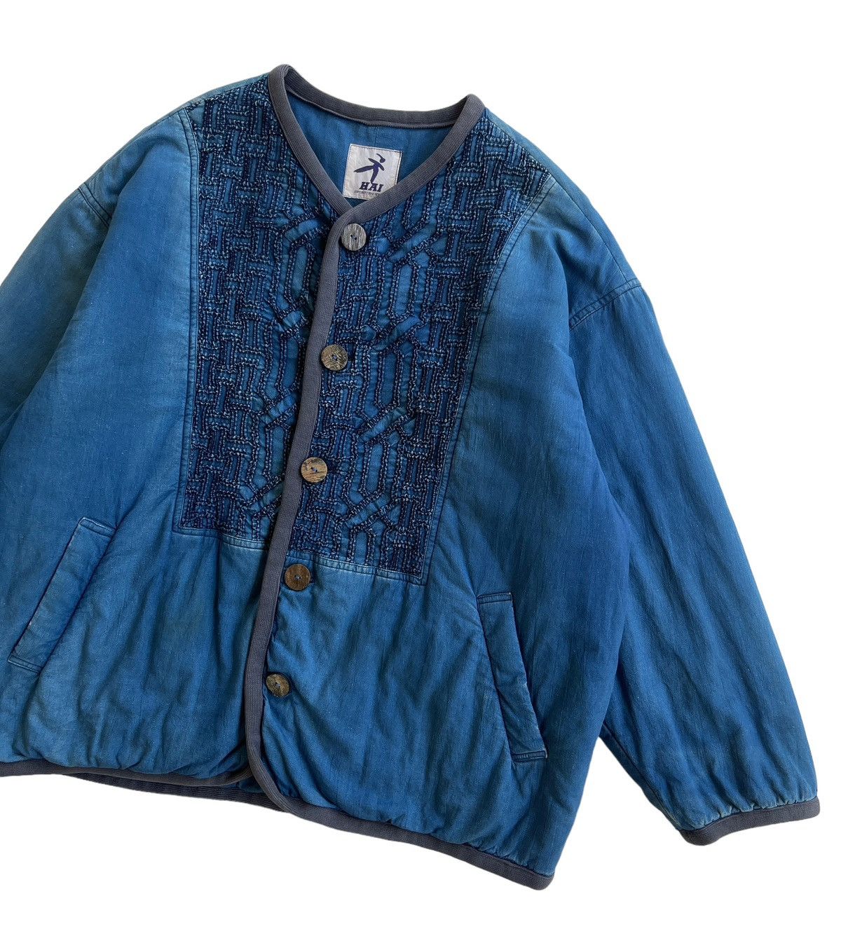 Hai Sporting Gear Issey Miyake Blue Indigo kimono Noragi Jacket Size US M / EU 48-50 / 2 - 3 Thumbnail