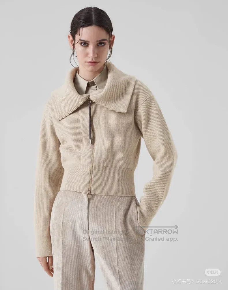 Brunello Cucinelli Brunello Cucinelli Collar Cashmere Sweater Long Sleeve Top Size M / US 6-8 / IT 42-44 - 8 Thumbnail
