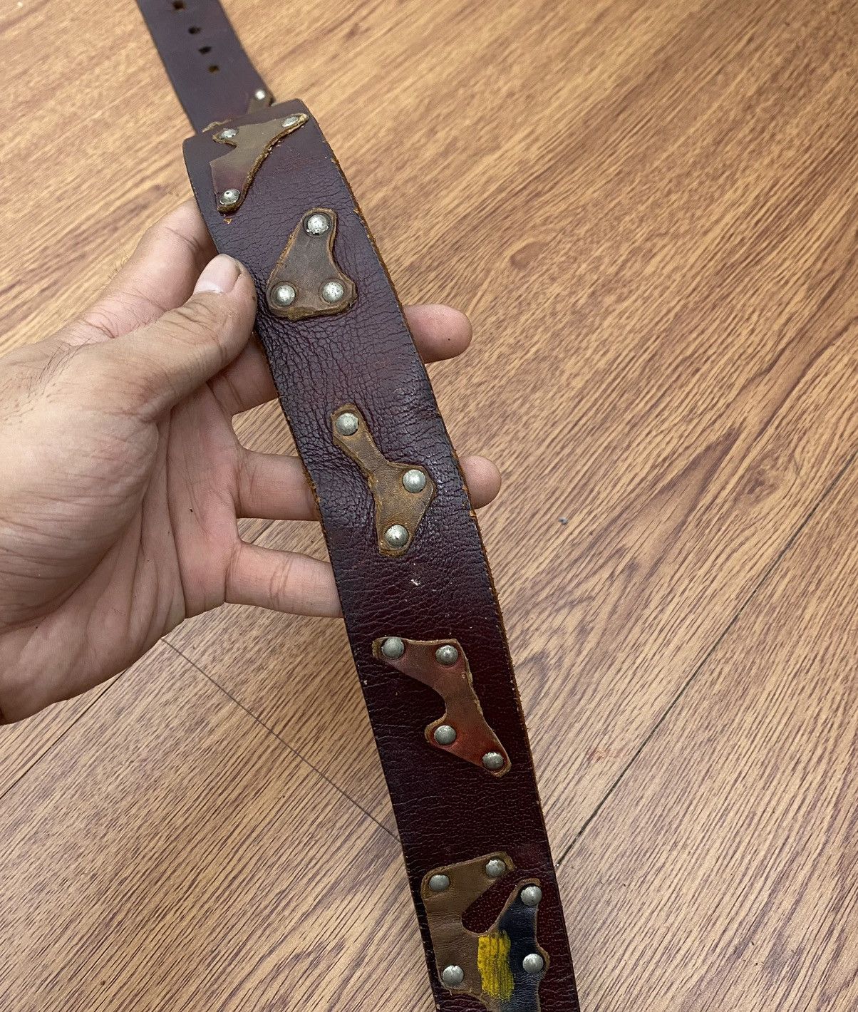 Handmade × Japanese Brand × Vintage Vintage Handmade patchwork leather belt Size ONE SIZE - 4 Thumbnail