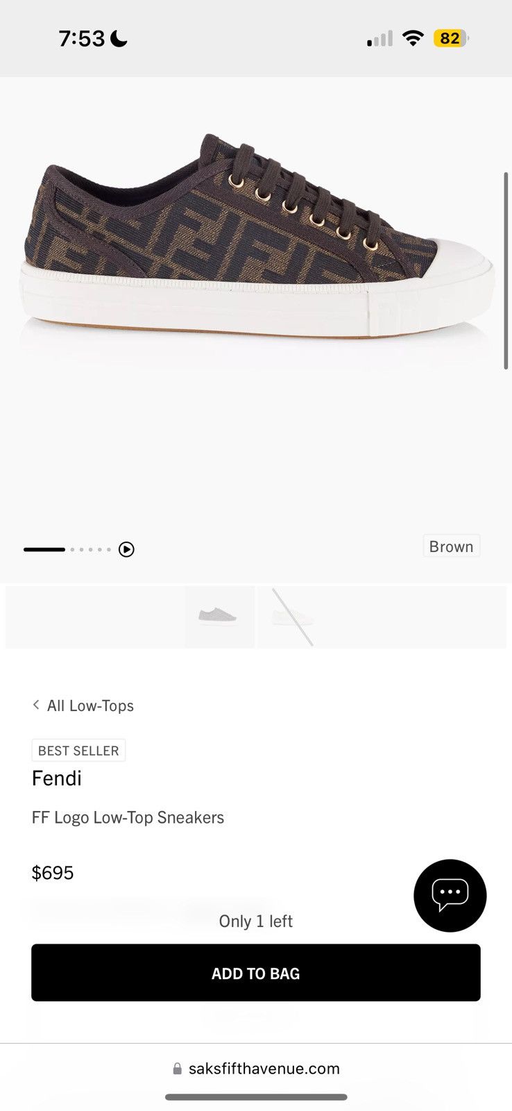 Fendi FF Logo Low-Top Sneakers Size US 8 / IT 38 - 5 Thumbnail