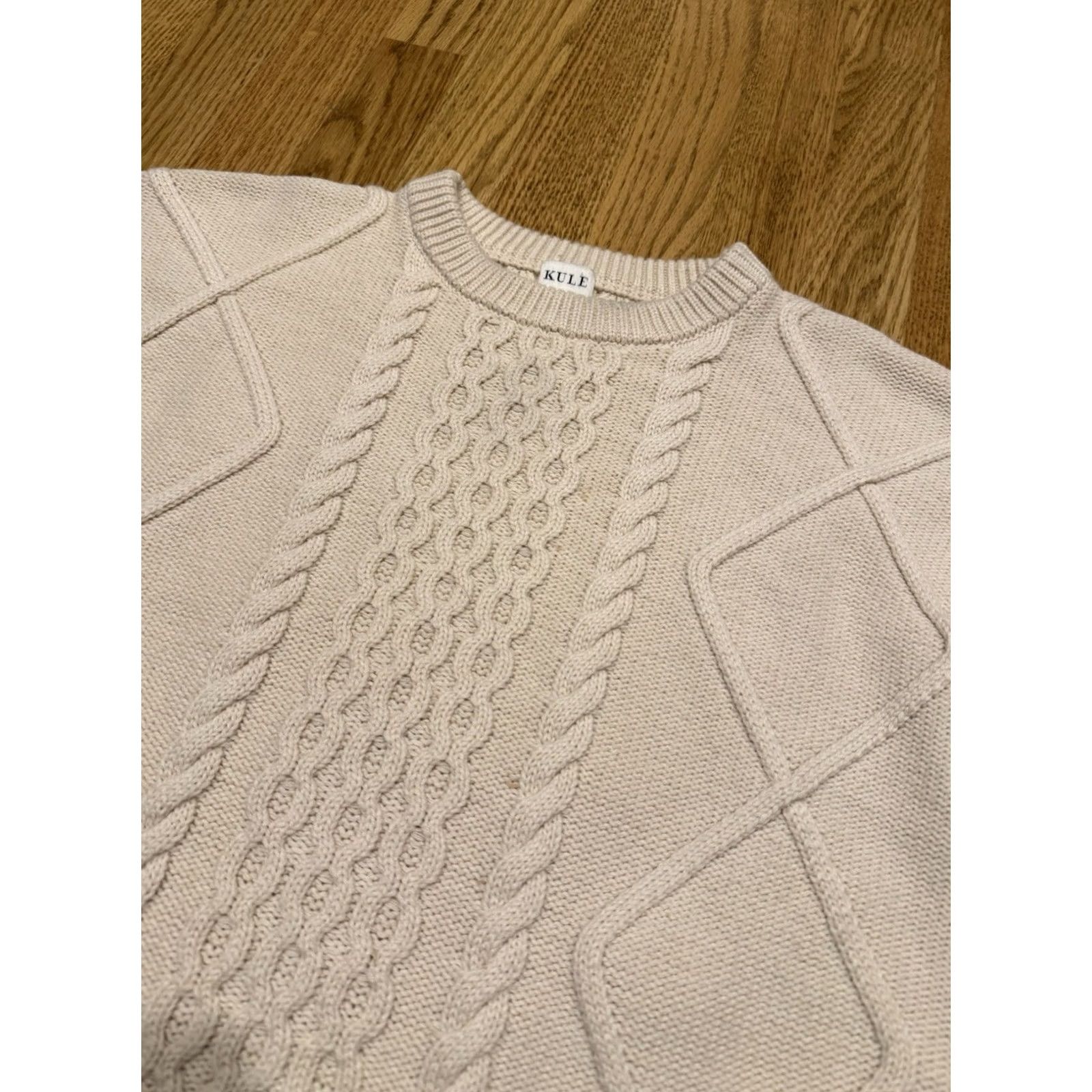 KULE Anthropologie Kule Verne Cable-Knit Sweater Women’s XS Wool Blend Cream Size XS / US 0-2 / IT 36-38 - 4 Thumbnail