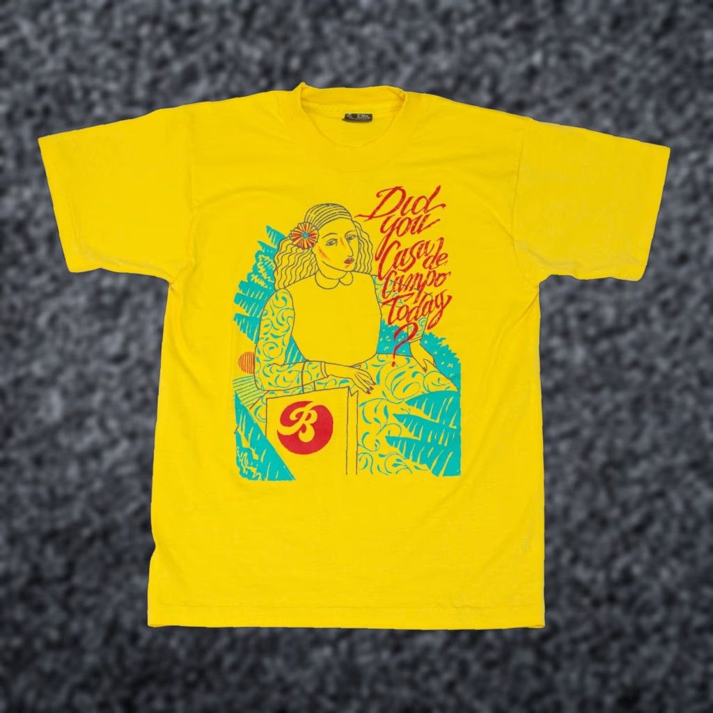 Vintage VINTAGE Screen Star T-Shirt Mens Short Sleeve Crew Neck 1990s 80s Art Yellow M Size US M / EU 48-50 / 2 - 1 Thumbnail