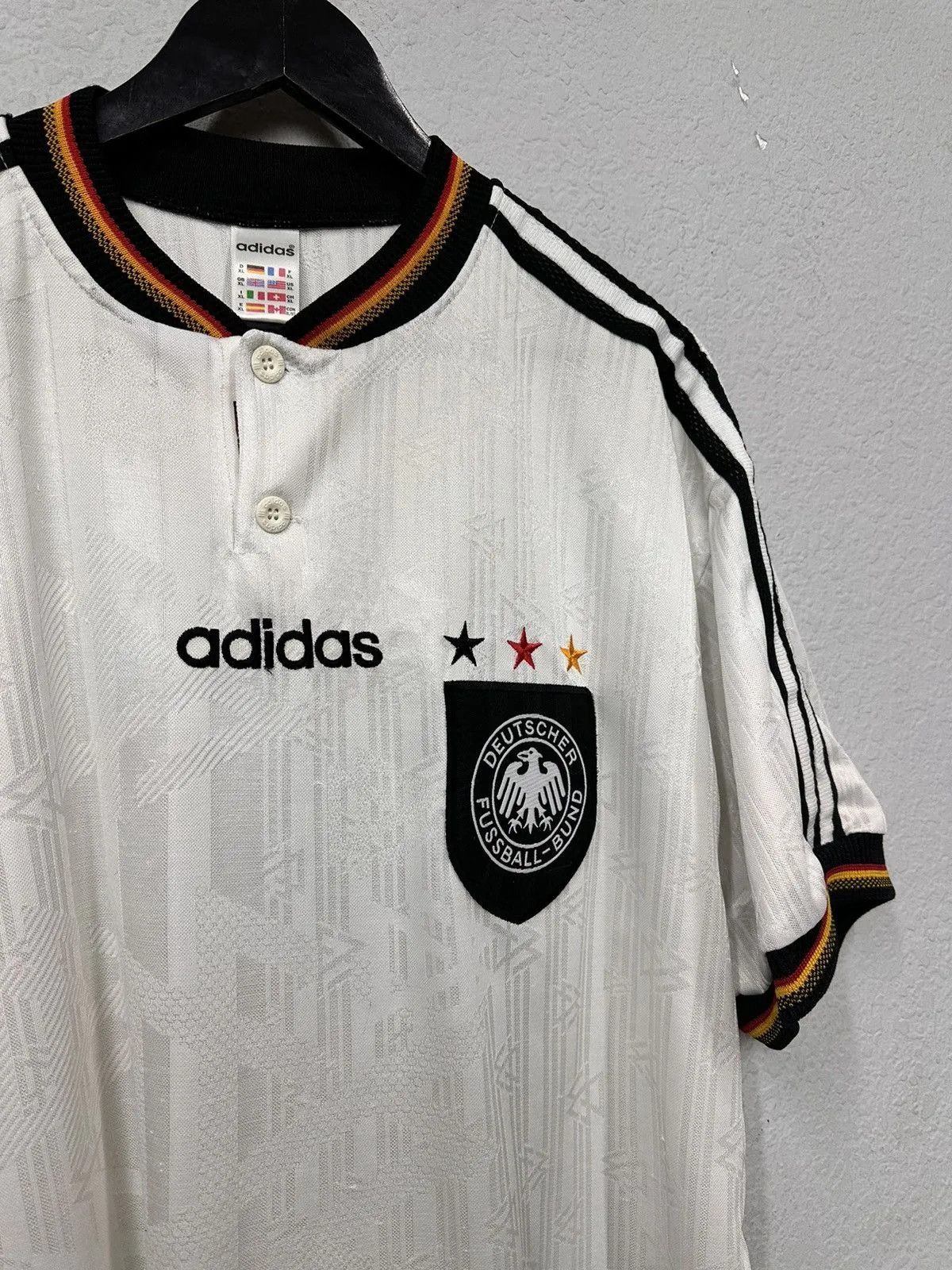 Adidas Wow😻Adidas Vintage Jersey Germany 90s Soccer Home T-Shirt Size US XL / EU 56 / 4 - 3 Thumbnail