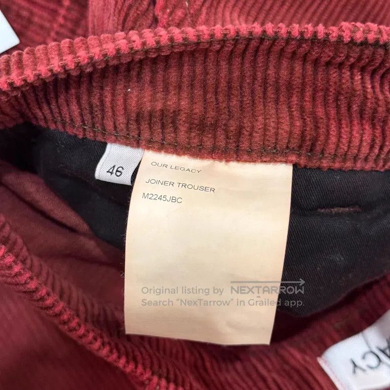 Our Legacy Our Legacy Corduroy Loggers Straight Leg Pants, Red Cordur Size US 30 / EU 46 - 6 Thumbnail