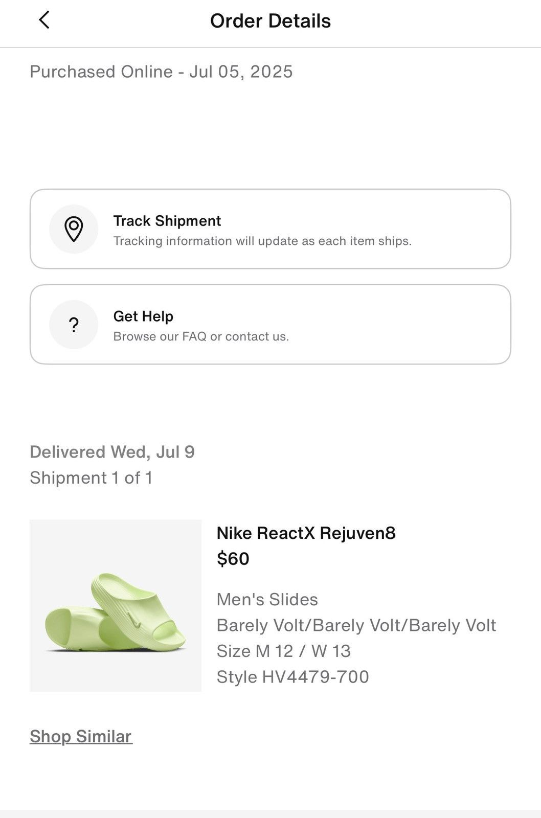 Nike Nike ReactX Rejuven8 HV4479-700 Barely Volt Slides Sz 12 Size US 12 / EU 45 - 12 Thumbnail