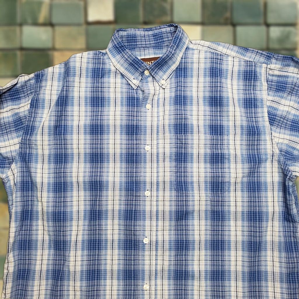Vintage Pintlar Shirt Mens 2XL BLUE Plaid Button-Down Long Sleeve Western Casual Cowboys Shirt Mens Blue Plaid Button-Up Long Sleeve Size US XXL / EU 58 / 5 - 1 Thumbnail