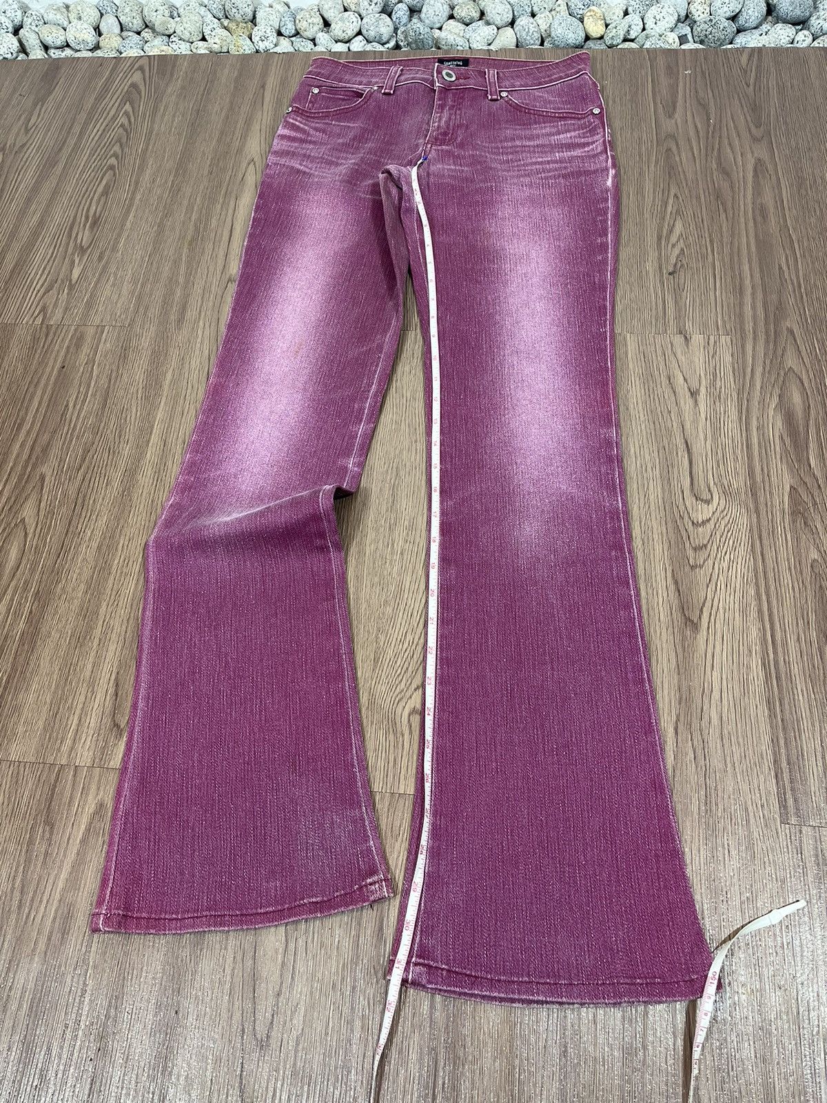 Edwin × If Six Was Nine × Tornado Mart Edwin Something Burgandy Washed Bootcut Jean with Chain Belt Size US 27 - 18 Thumbnail