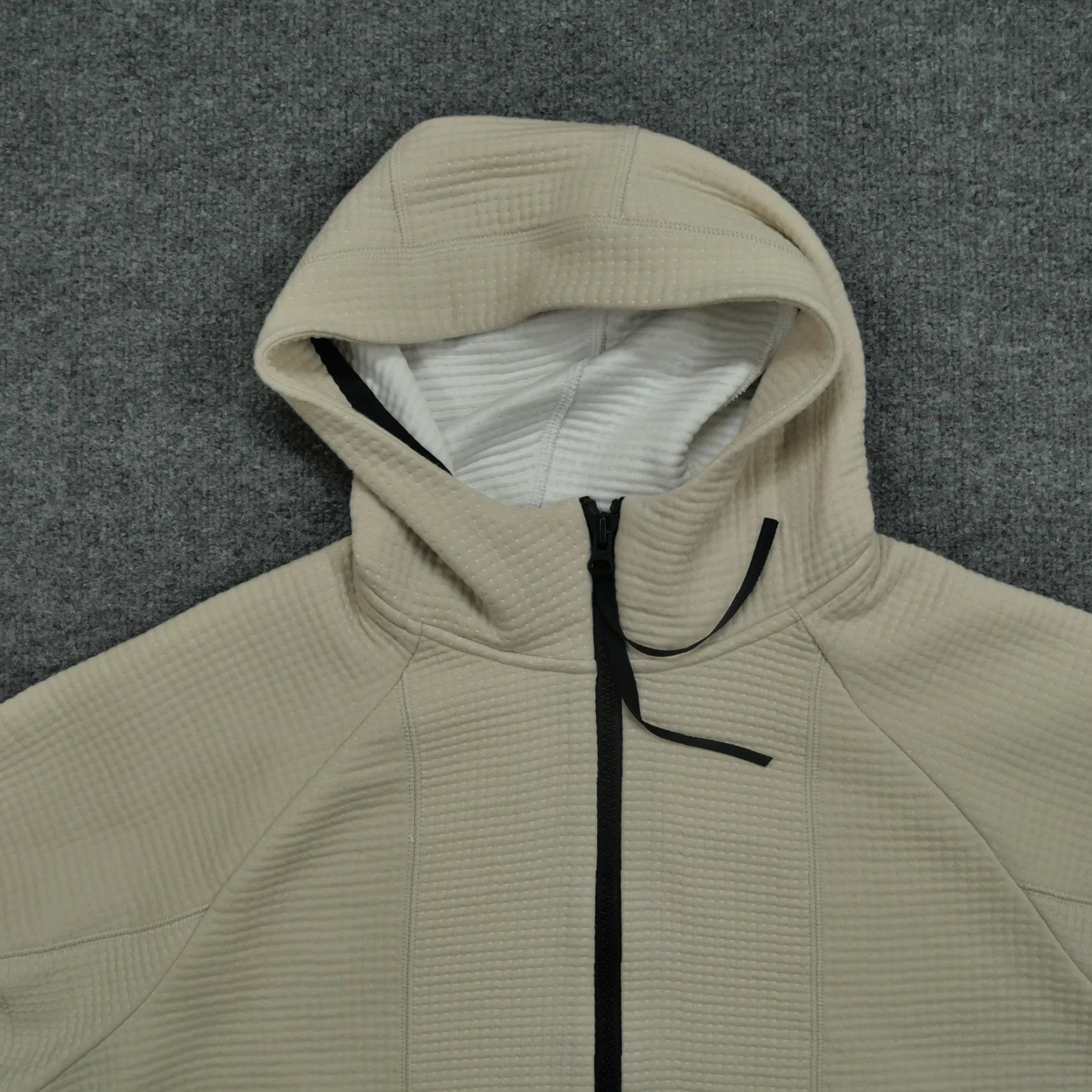 Nike Nike Hoodie Womens XL Beige Full Zip Hooded Grid Tech Fleece Swoosh Size XL / US 12-14 / IT 48-50 - 3 Thumbnail