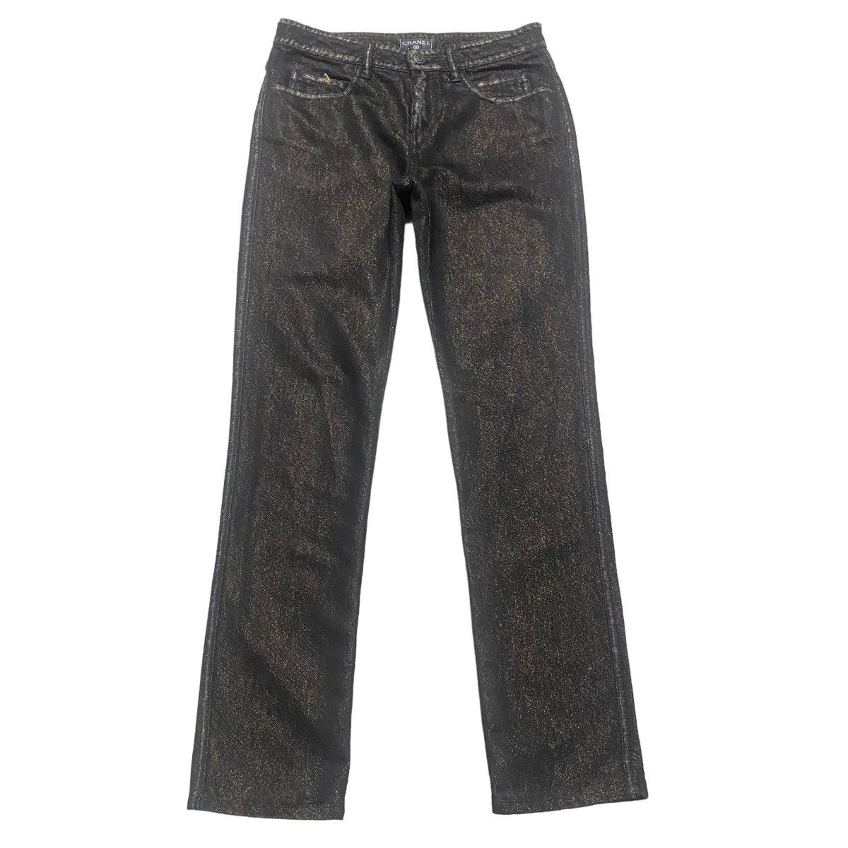 Chanel Chanel Noir Black&Gold Logo Pocket Denim Jeans Size 28" / US 6 / IT 42 - 4 Thumbnail