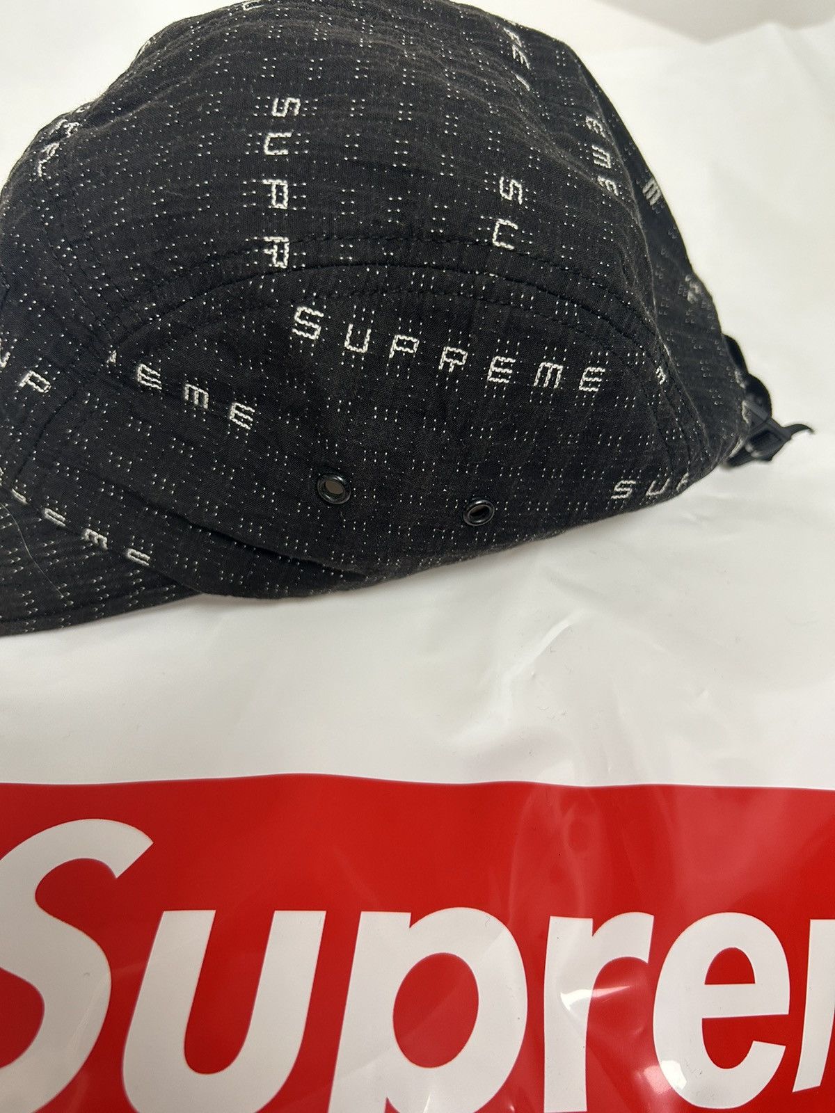 Supreme Supreme Stitch Jacquard Camp Cap Black Size ONE SIZE - 6 Thumbnail