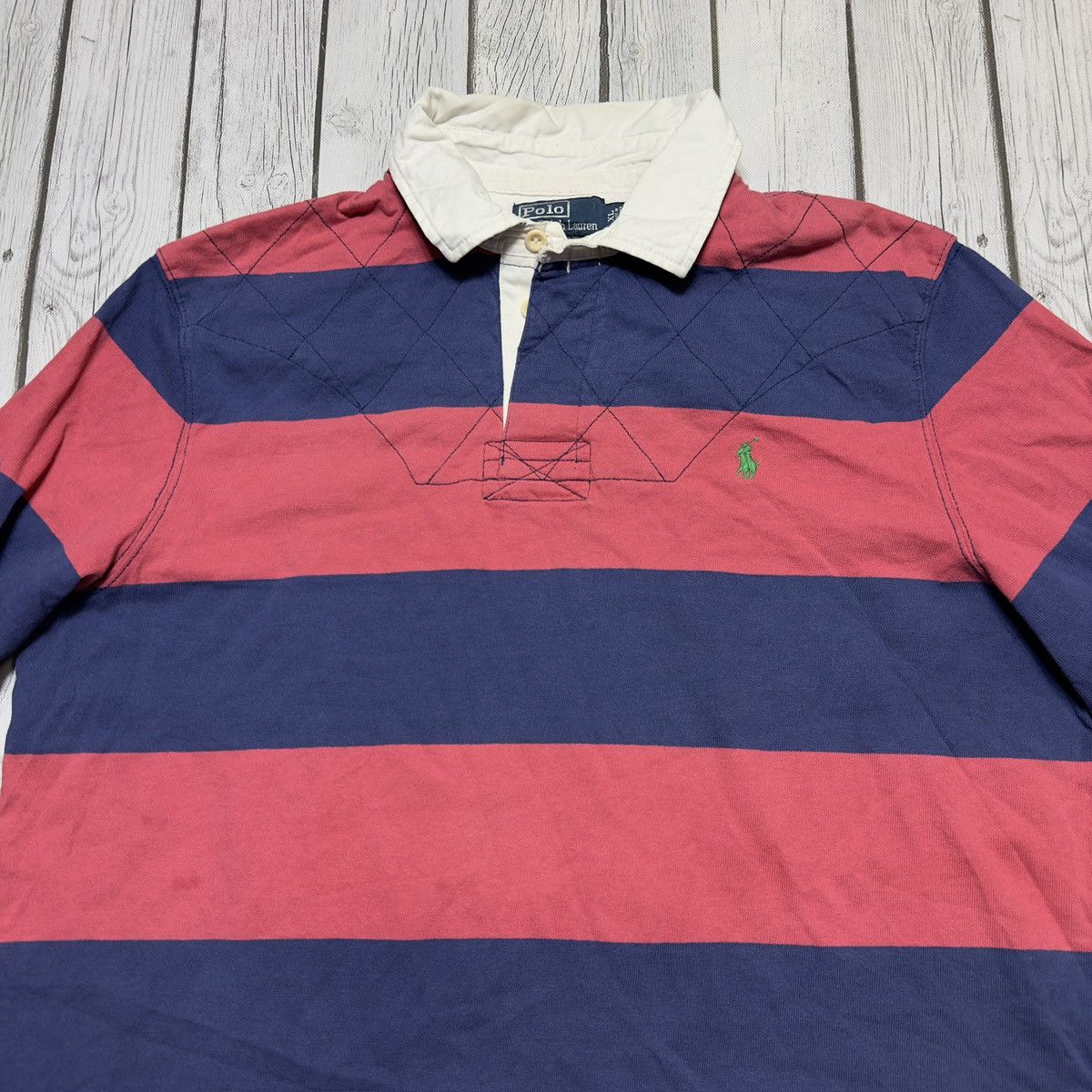 Polo Ralph Lauren × Vintage Vintage Polo long sleeve rugby shirt Size US XL / EU 56 / 4 - 3 Thumbnail