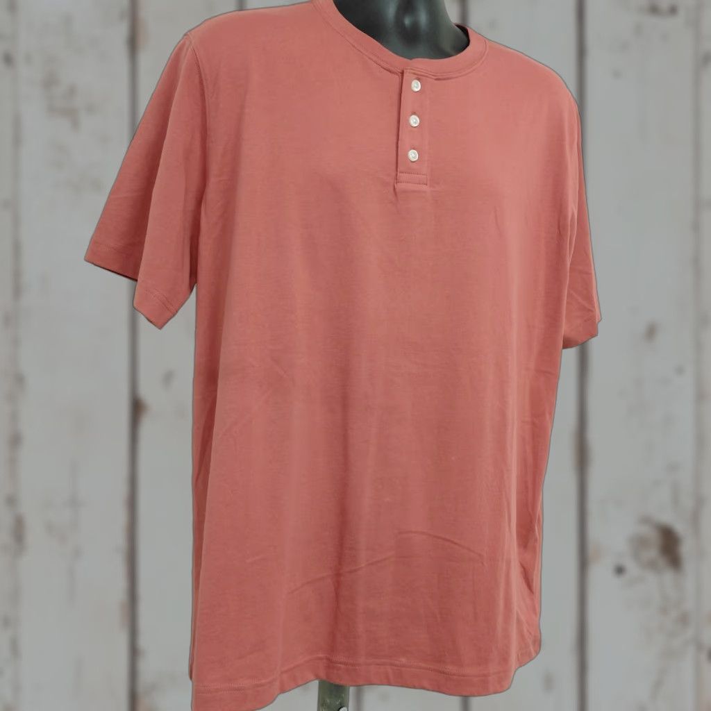 Lands' End Lands' End Super-T Henley TShirt Men Size Large Short Sleeve Nautical Red New Size US L / EU 52-54 / 3 - 1 Thumbnail