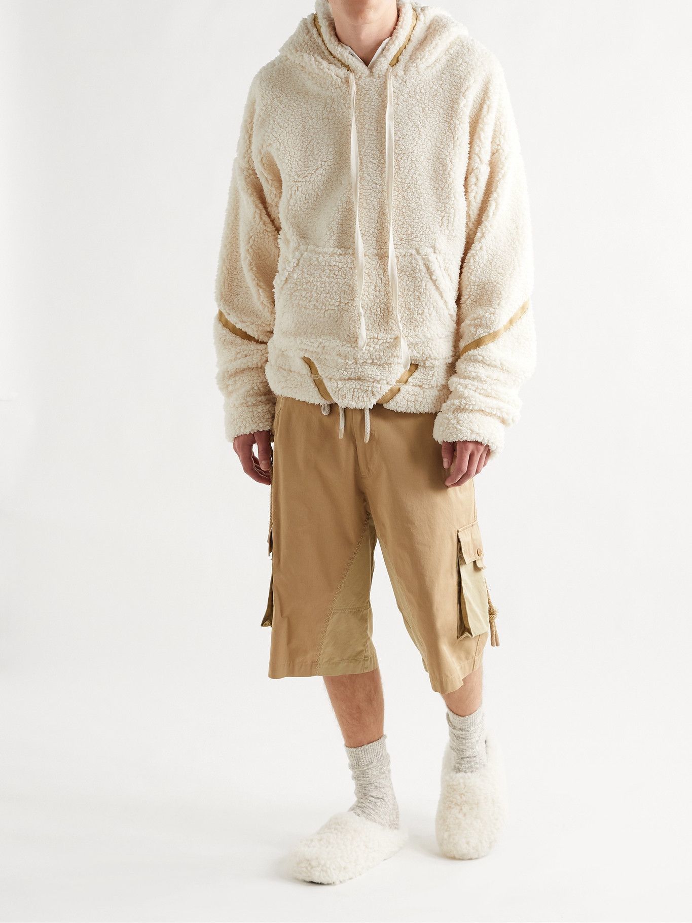 $990 NWT Greg Lauren Ivory Sherpa Basic Hoodie US-XXL Size 5