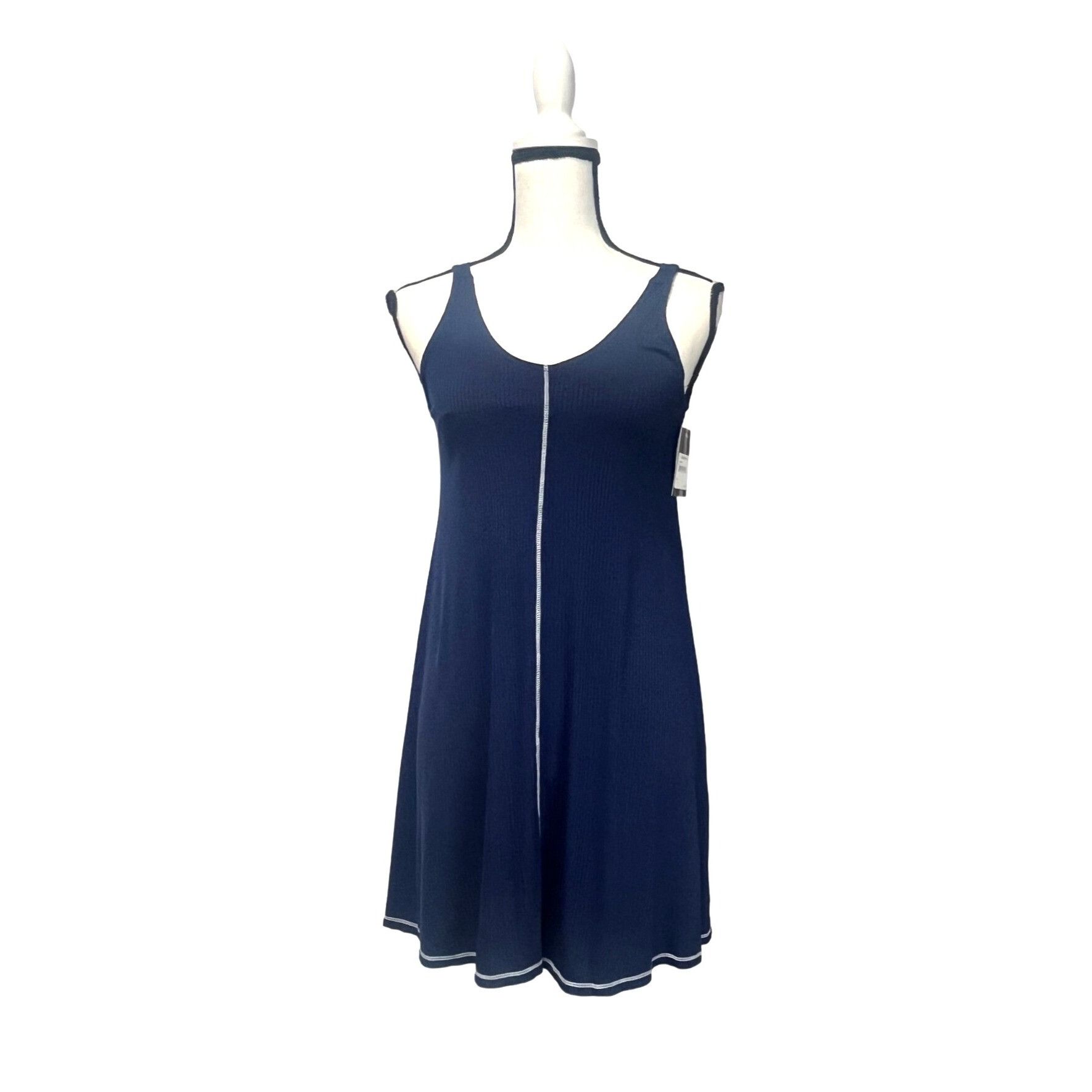 Other Good Luck Gem Double-V, Ribbed Mini Tank Dress, Navy, Sz. S Size S / US 4 / IT 40 - 3 Thumbnail