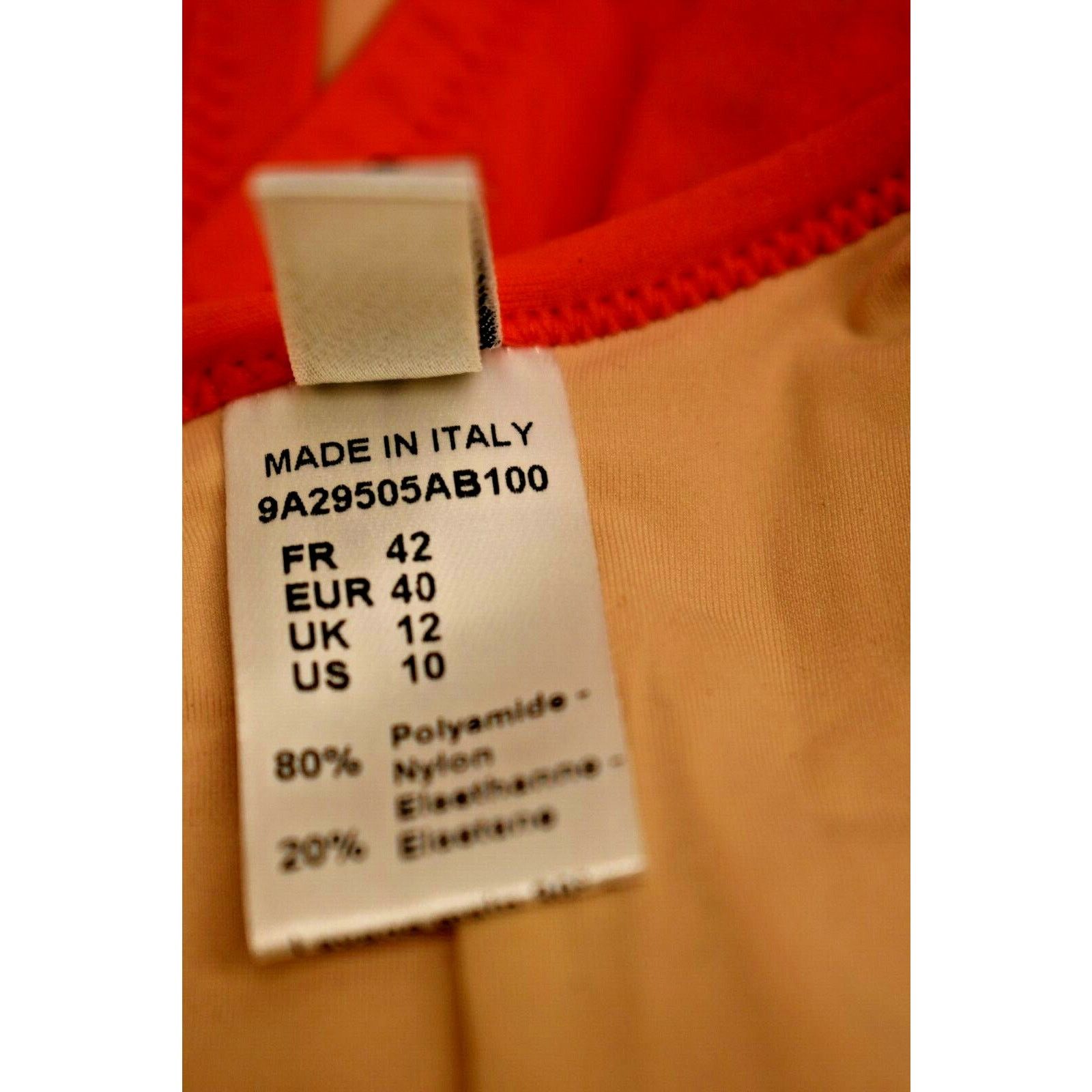 Dior DIOR CORAL NYLON STRETCH SPAGHETTI ONE PIECE SWIMSUIT US 10 Size ONE SIZE - 9 Thumbnail