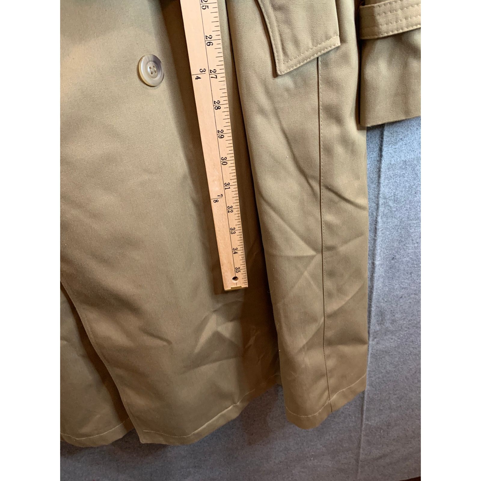 Leather Park Wilshire Trench Coat Womens Size 44L Khaki Size L / US 10 / IT 46 - 7 Thumbnail