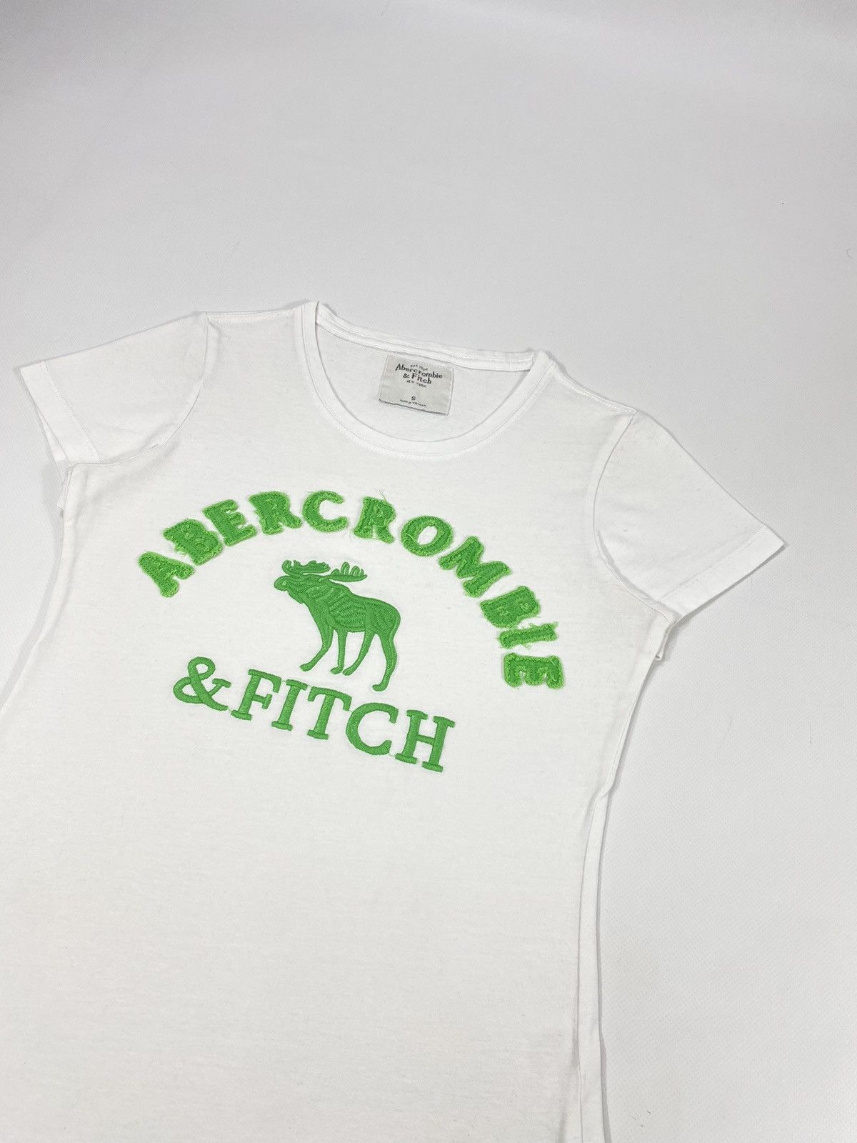 Abercrombie & Fitch 🔥LASTDROP🔥 Y2K Cute Abercrombie Fitch White Green T-shirt Size S / US 4 / IT 40 - 3 Thumbnail