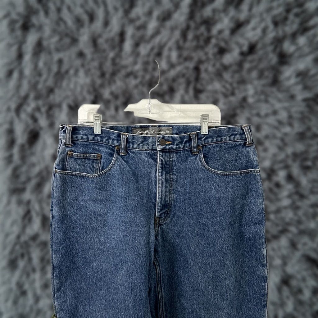 Eddie Bauer VINTAGE Eddie Bauer Jeans Mens 38x30 Blue Flannel Lined Relaxed Fit Denim 5-Pocket Zip Button Cotton Denim Size US 38 / EU 54 - 1 Thumbnail