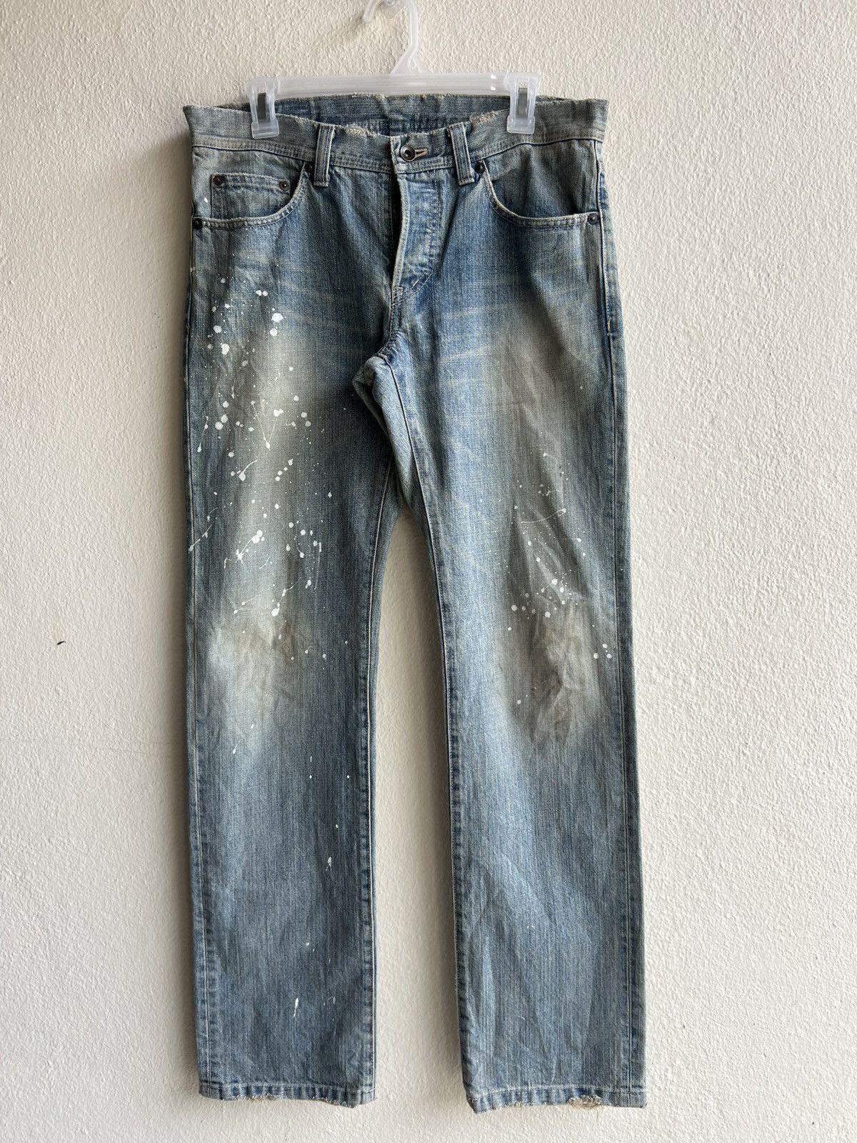 Tete Homme Vintage Tete Homme Japan Dirty Mud Denim Painter Jeans Size US 31 - 22 Thumbnail