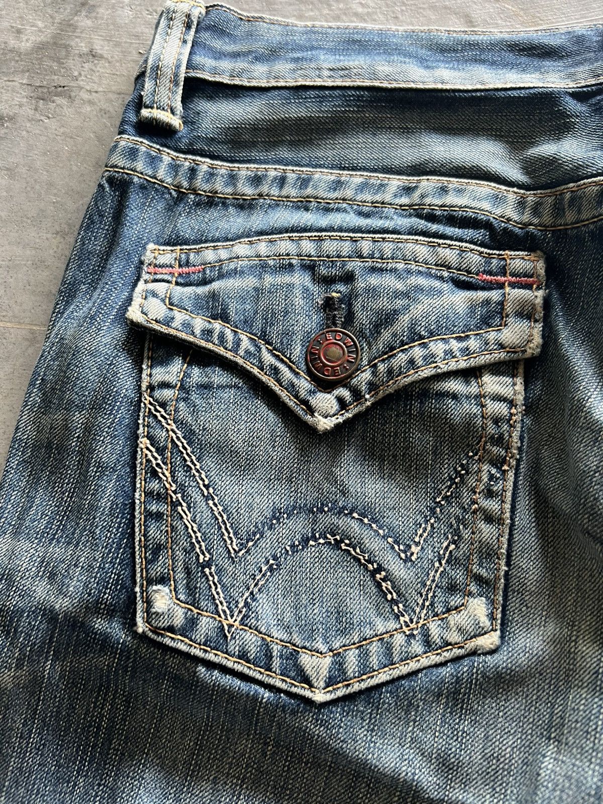 20471120 × Edwin × Japanese Brand flare edwin blue trip 503 dope faded washed punk grunge Size US 33 - 17 Thumbnail