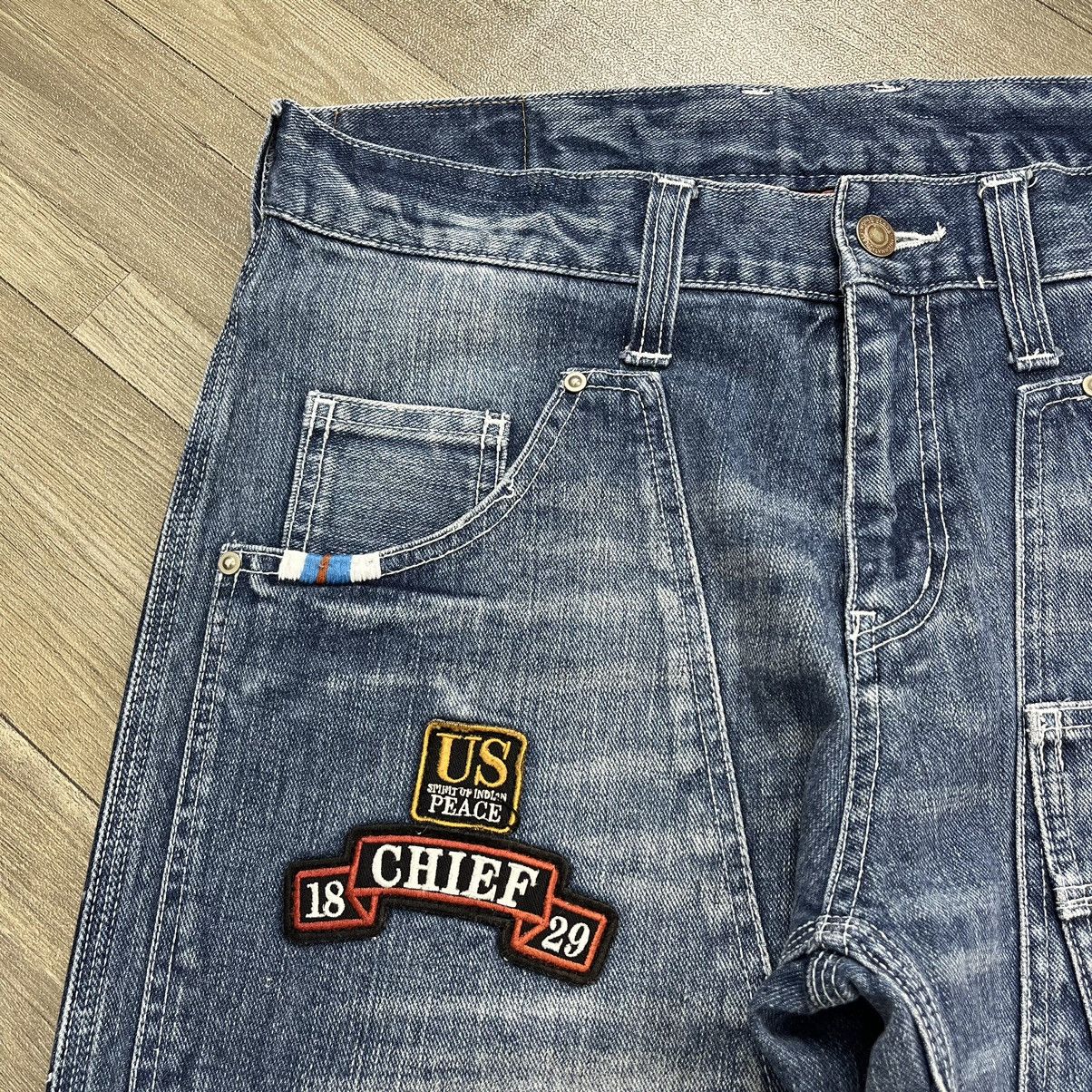 If Six Was Nine × Japanese Brand × Le Grande Bleu (L.G.B.) Mind of USA Distressed Patch Work Double Knee Painted Jeans Size US 32 / EU 48 - 7 Thumbnail