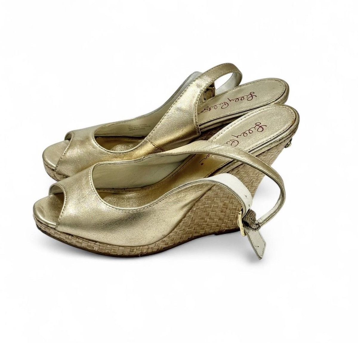 Lilly Pulitzer Lilly Pulitzer Metallic Gold Slingback Wedges | Size: 7 Size US 7 / IT 37 - 7 Thumbnail