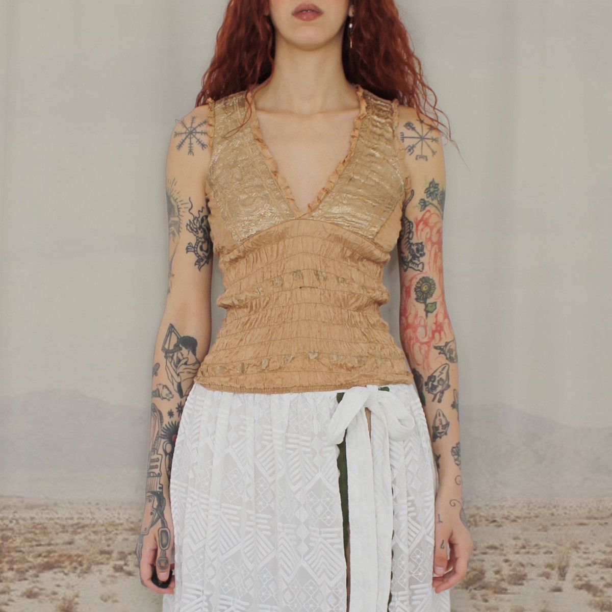 Vintage 🪷GOLDEN SILK CAMI TOP🪷 Size S / US 4 / IT 40 - 2 Thumbnail