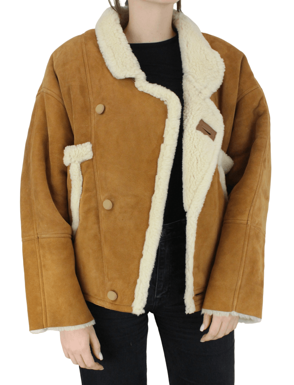 Sandro SANDRO Royal Jacket Women's MEDIUM Shearling Button Up Size M / US 6-8 / IT 42-44 - 1 Thumbnail