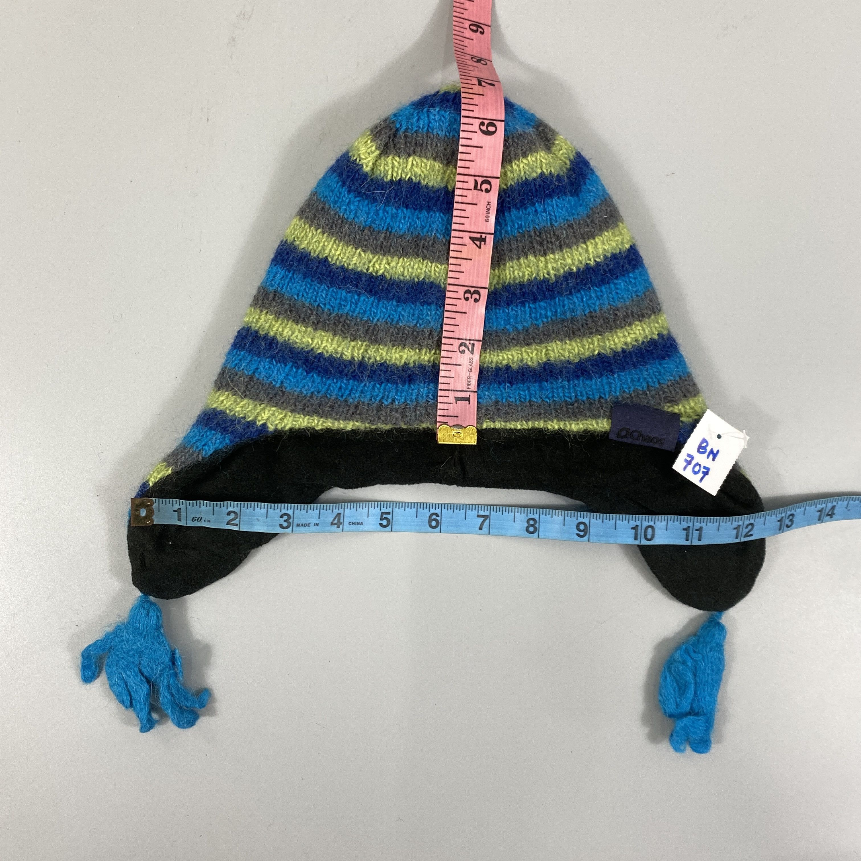 Japanese Brand Chaos Ear Flap Multi Color Beanie -BN707 Size ONE SIZE - 5 Thumbnail