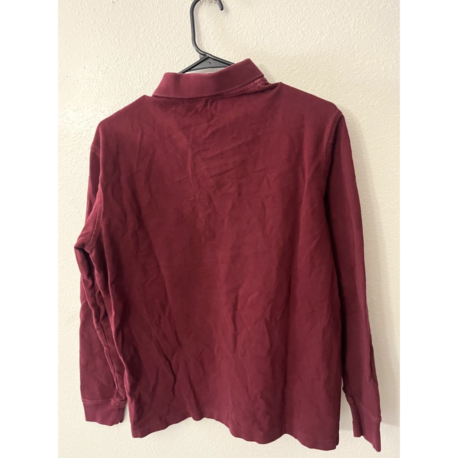 Lands' End Lands' End Polo Shirt Men M Maroon Long Sleeve Solid Traditional Fit Size US M / EU 48-50 / 2 - 3 Thumbnail