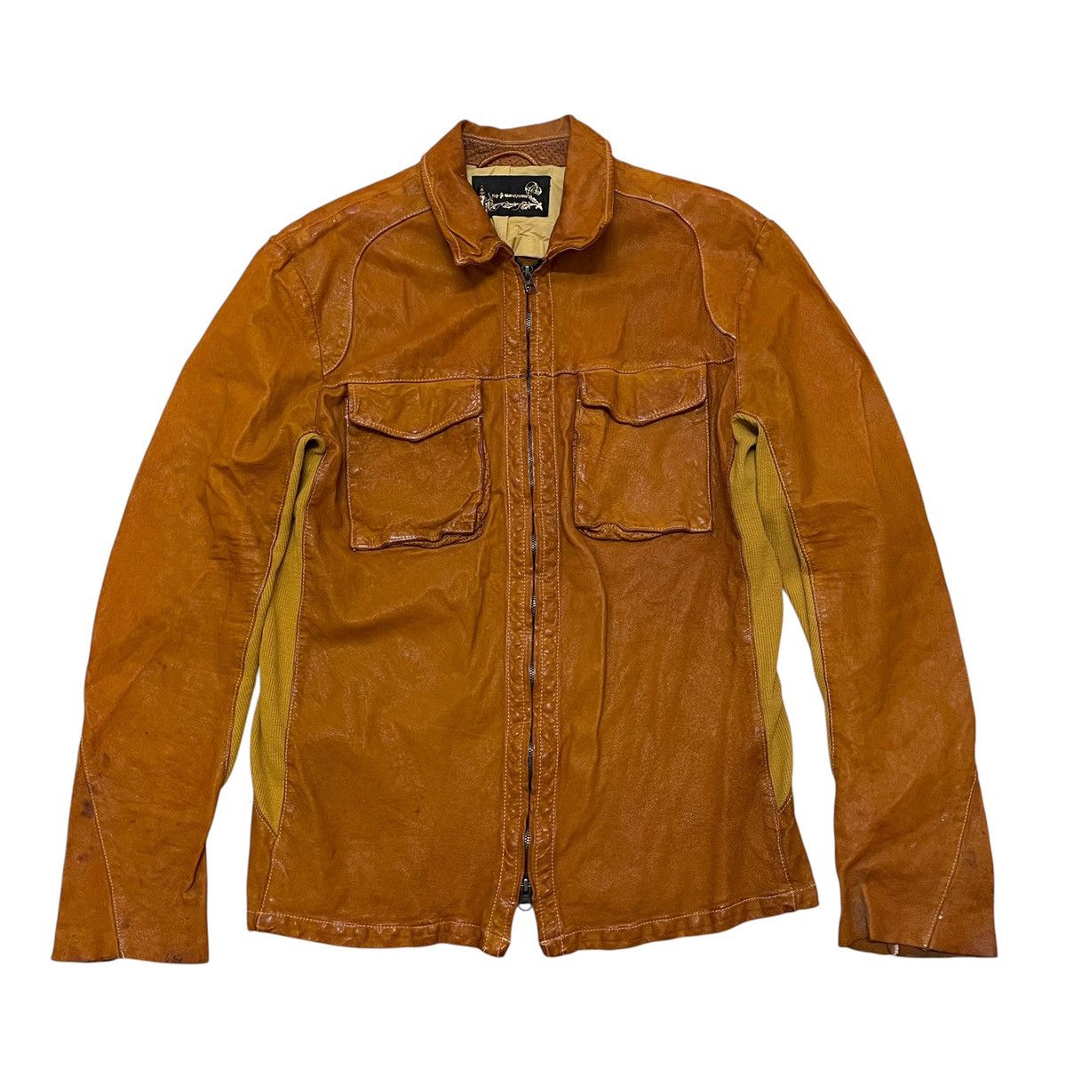 Japanese Brand Kyoji Maruyama Cowhide Leather Mesh Hybrid Jacket Size US M / EU 48-50 / 2 - 1 Thumbnail