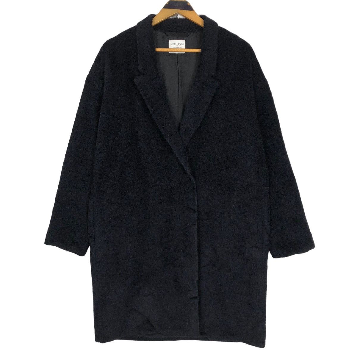 image of Forte Forte Italy Inverno 2016 Alpaca Wool Oversized Coat in Black, Women's (Size Large)