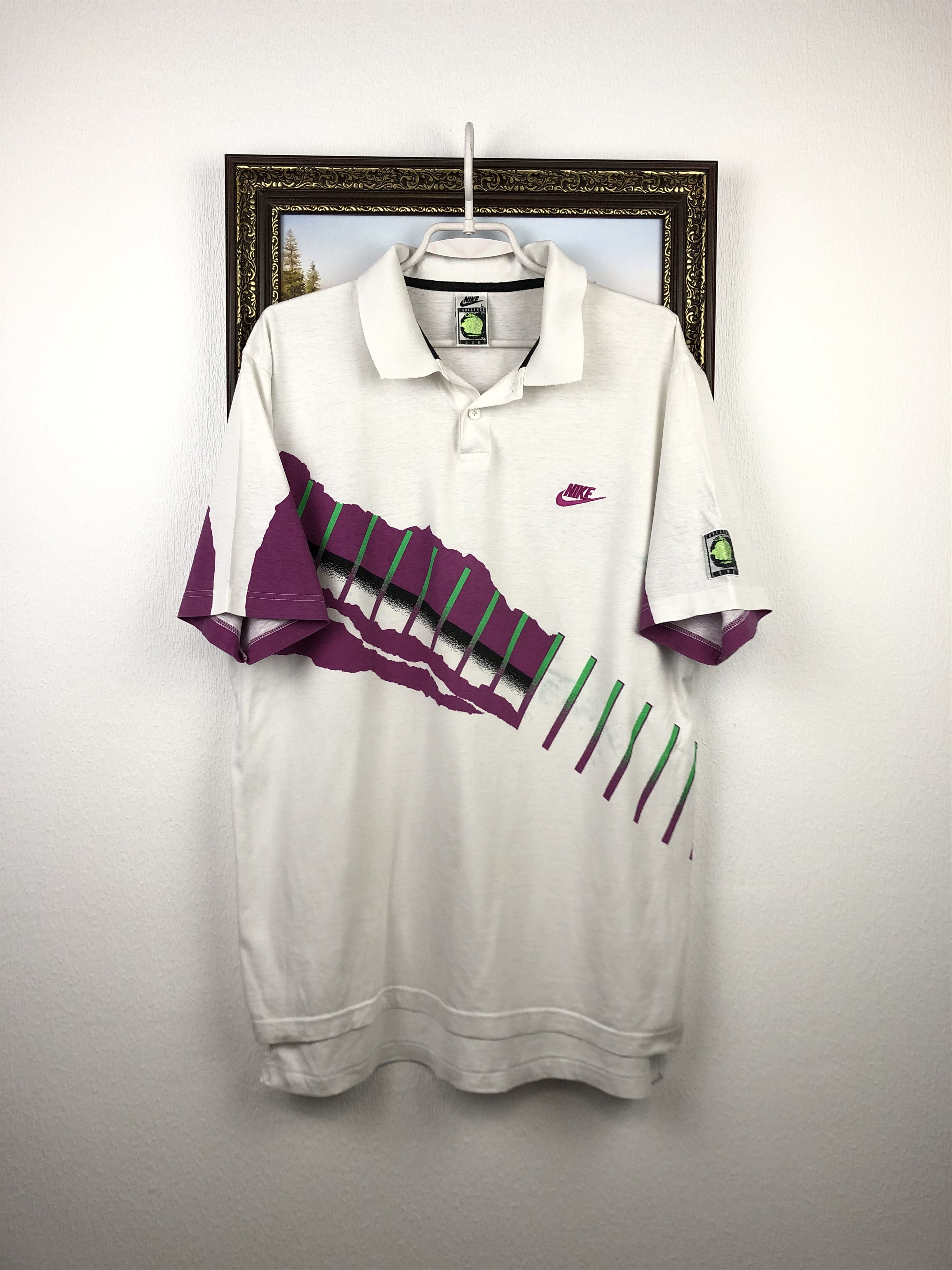 Nike × Vintage Vintage 90's Nike Court Andre Agassi Tennis Shirt Jersey Size US L / EU 52-54 / 3 - 1 Thumbnail