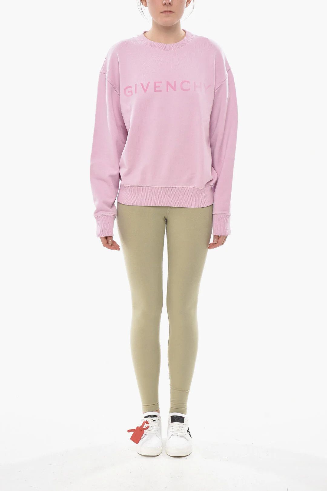 Givenchy og1mm0326 Brushed Cotton Crewneck Sweatshirt in Pink Size M / US 6-8 / IT 42-44 - 4 Thumbnail