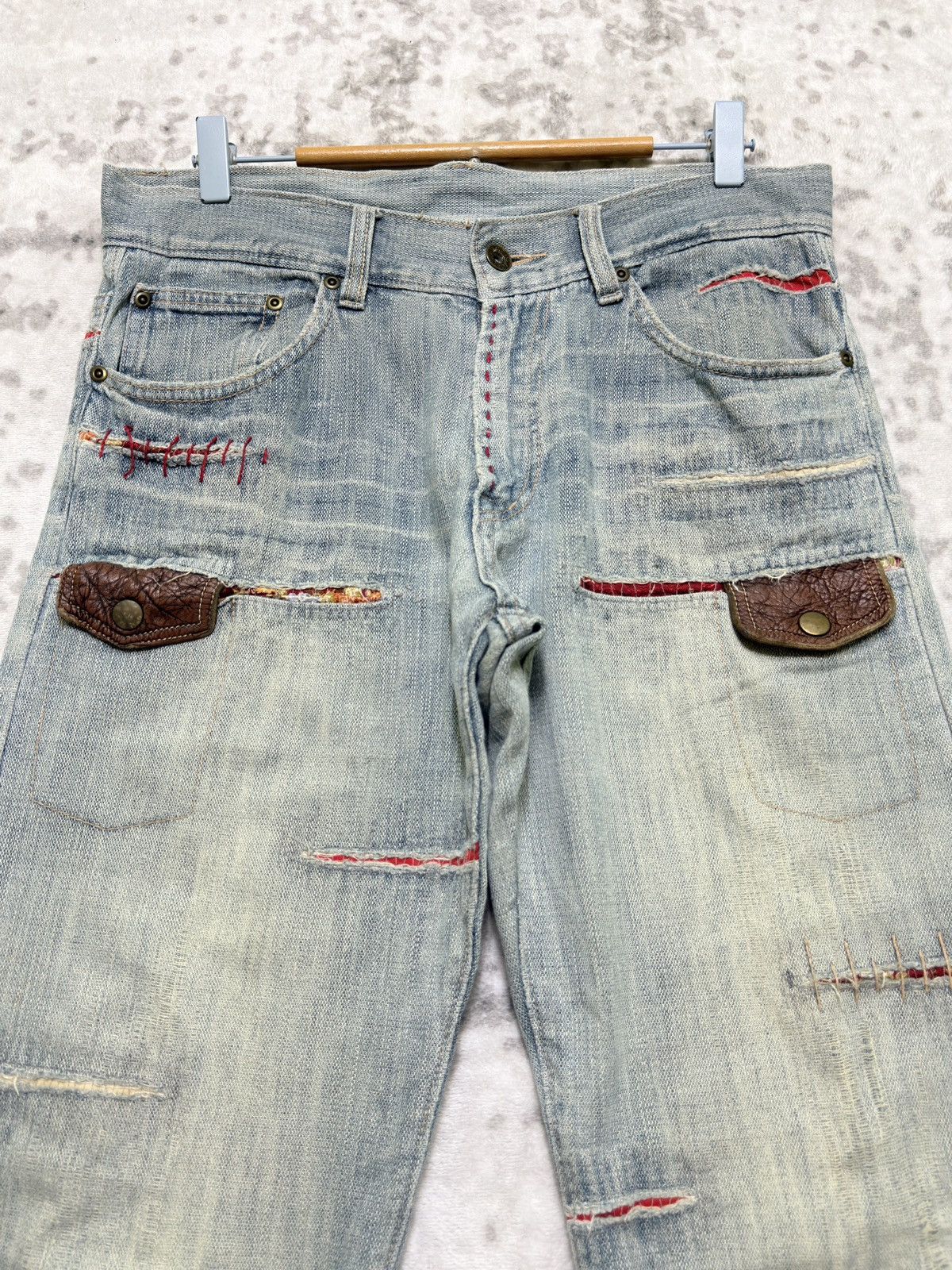Vintage Gumu International Phoenix Embroidery Denim Y2K Straight Fit Size US 32 / EU 48 - 3 Thumbnail